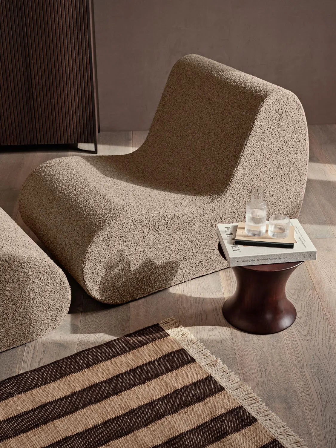 Rouli Center Module Pure Bouclé  in  Sand präsentiert im Onlineshop von KAQTU Design AG. Modulares Sofa ist von Ferm Living