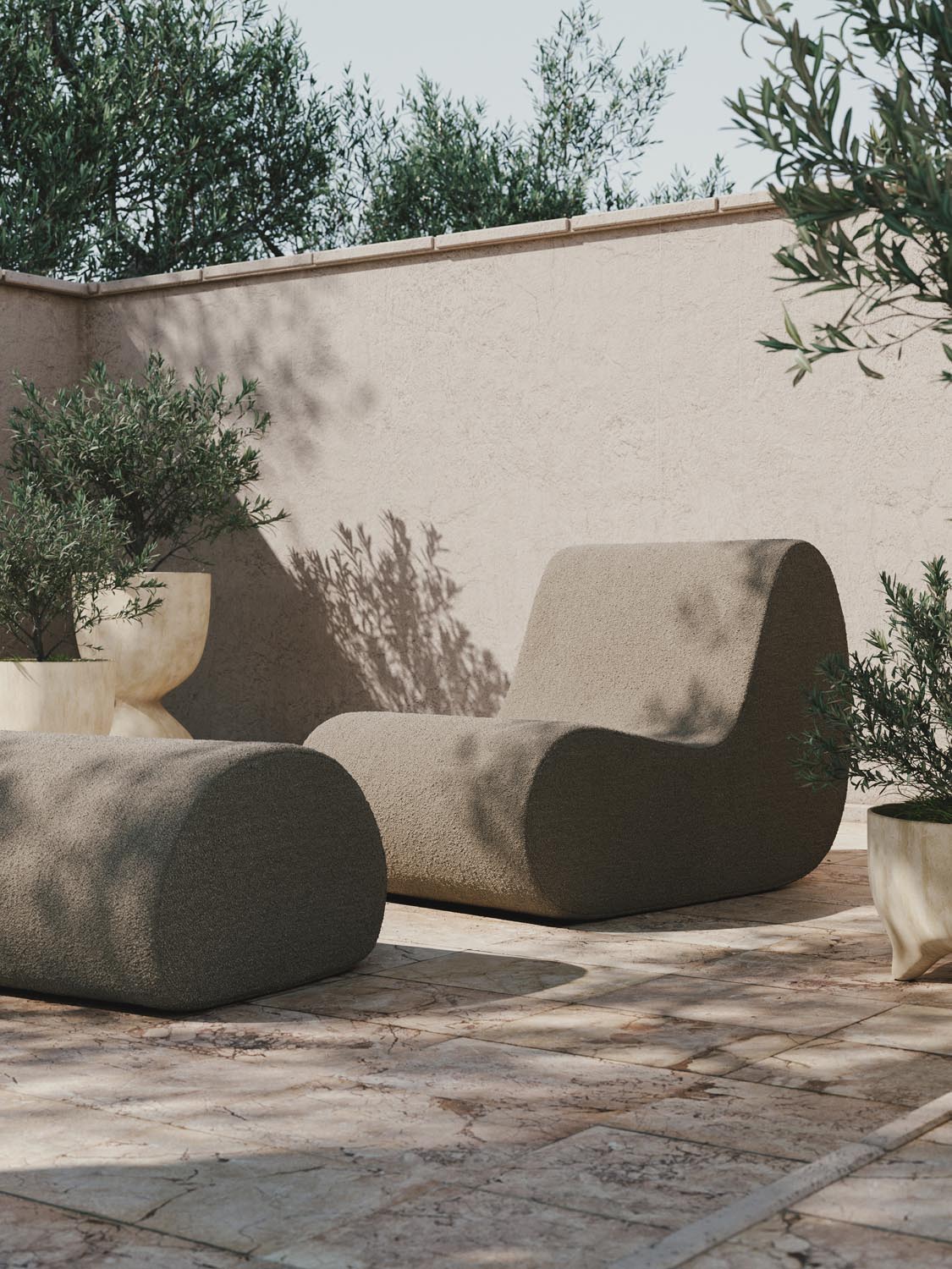 Rouli Pouf Pure Bouclé  in  Sand präsentiert im Onlineshop von KAQTU Design AG. Pouf ist von Ferm Living