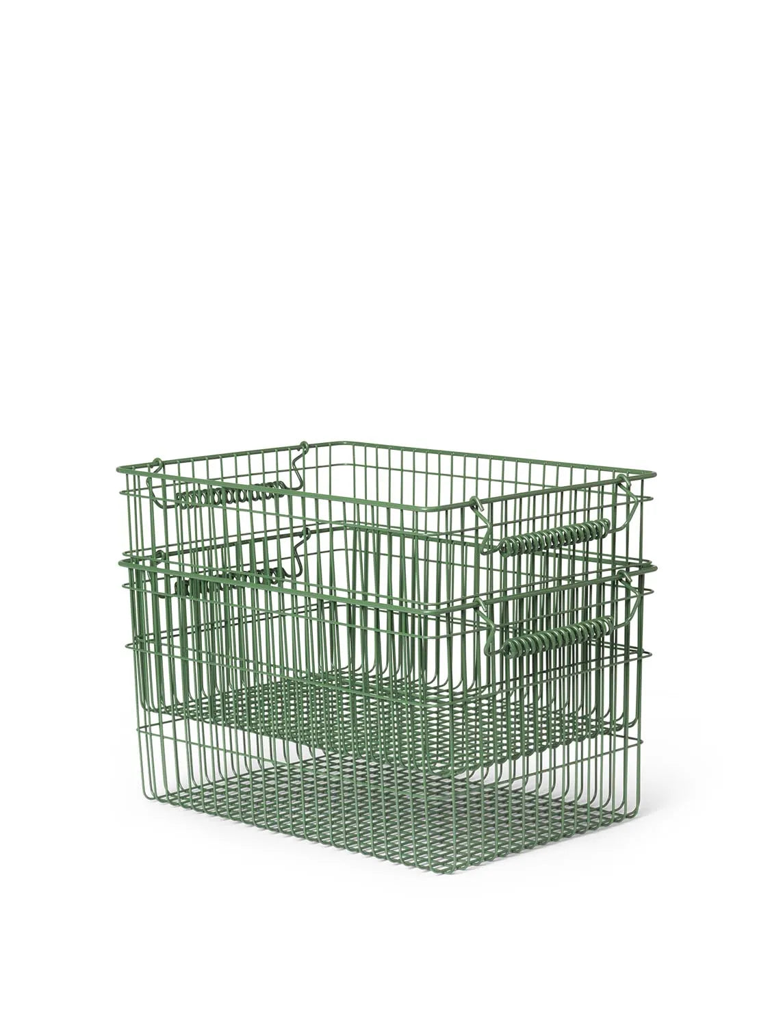 Cala stapelbar Körbe Set of 2  in  Verdant Green präsentiert im Onlineshop von KAQTU Design AG. Aufbewahrungskorb ist von Ferm Living