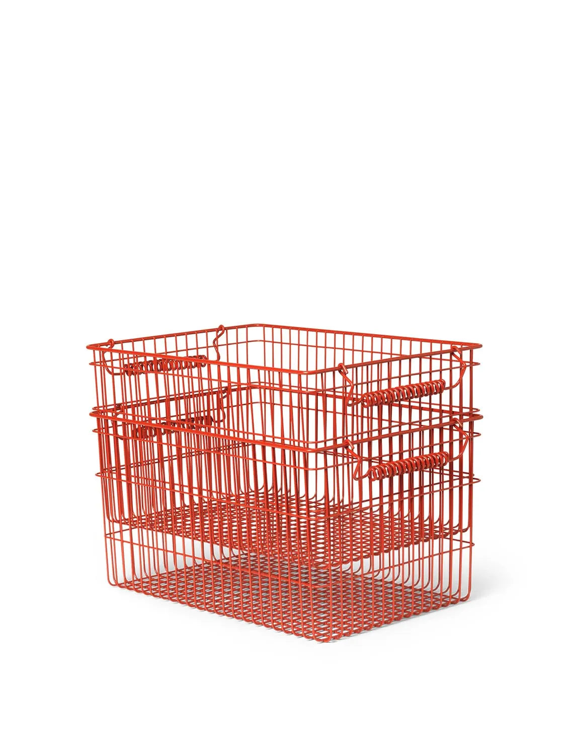 Cala stapelbar Körbe Set of 2  in  Poppy Red präsentiert im Onlineshop von KAQTU Design AG. Aufbewahrungskorb ist von Ferm Living