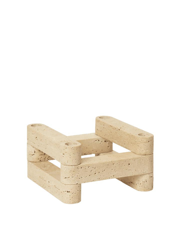 Newel Modular Kerzenhalteset  in Travertin präsentiert im Onlineshop von KAQTU Design AG. Kerzenständer ist von Ferm Living