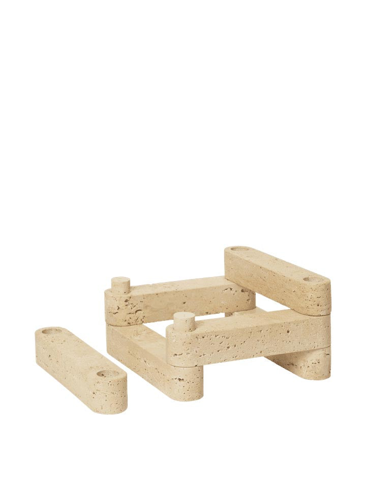 Newel Modular Kerzenhalteset  in Travertin präsentiert im Onlineshop von KAQTU Design AG. Kerzenständer ist von Ferm Living