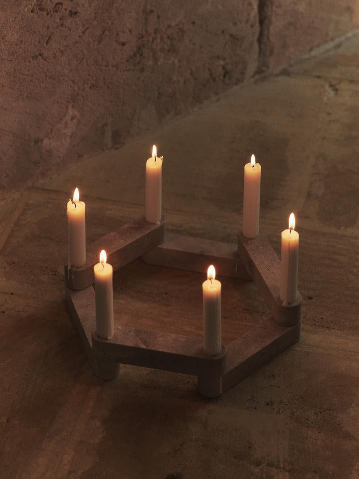 Newel Modular Kerzenhalteset  in Travertin präsentiert im Onlineshop von KAQTU Design AG. Kerzenständer ist von Ferm Living