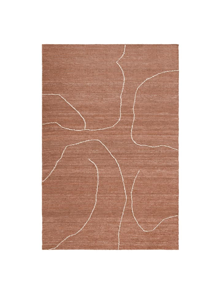 Gesso Jute Teppich 170 x 240  in Terrakotta/Weisslich präsentiert im Onlineshop von KAQTU Design AG. Teppich ist von Ferm Living