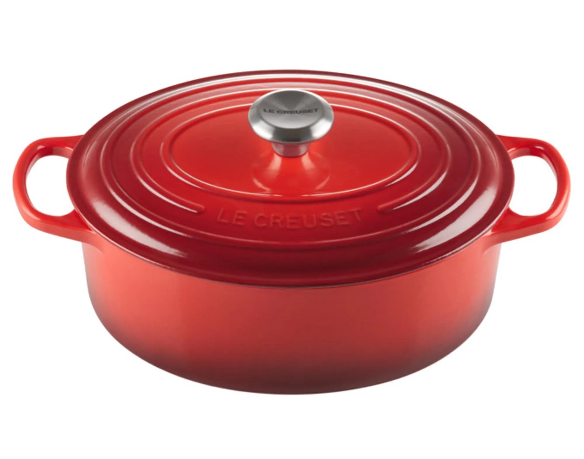 Bräter Signature oval 29 cm in Kirschrot präsentiert im Onlineshop von KAQTU Design AG. Topf ist von LE CREUSET