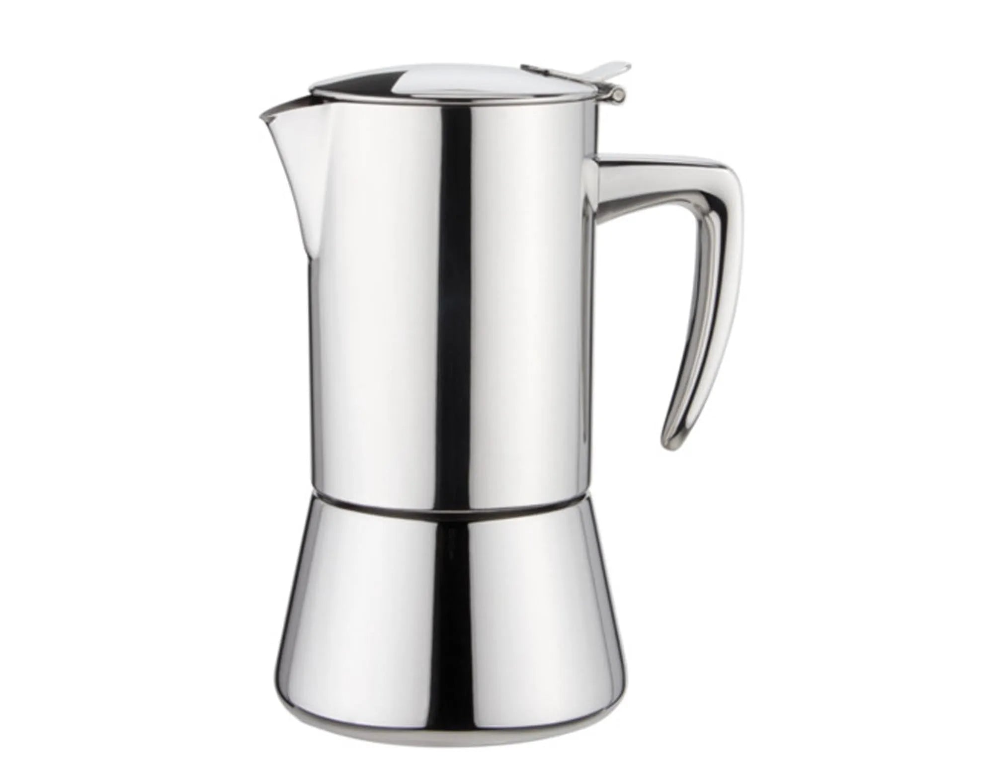 Eleganter Edelstahl-Kaffeezubereiter für 2 Tassen, leicht zu reinigen, ideal für aromatischen Kaffeegenuss.