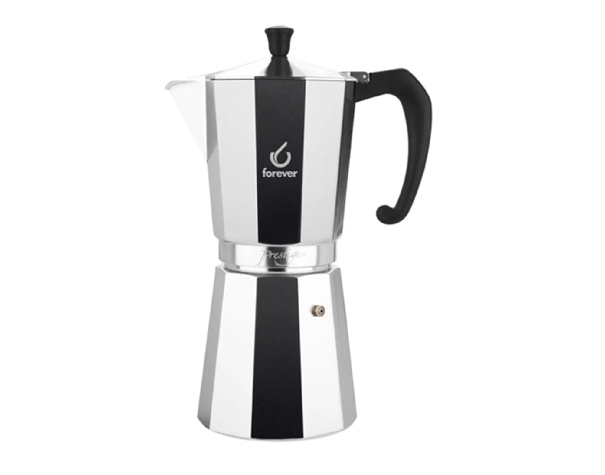 Eleganter Moka Prestige: 18 Tassen Genuss, Edelstahl, für alle Herdarten, intensiver Geschmack, ideal für Kaffeeliebhaber.