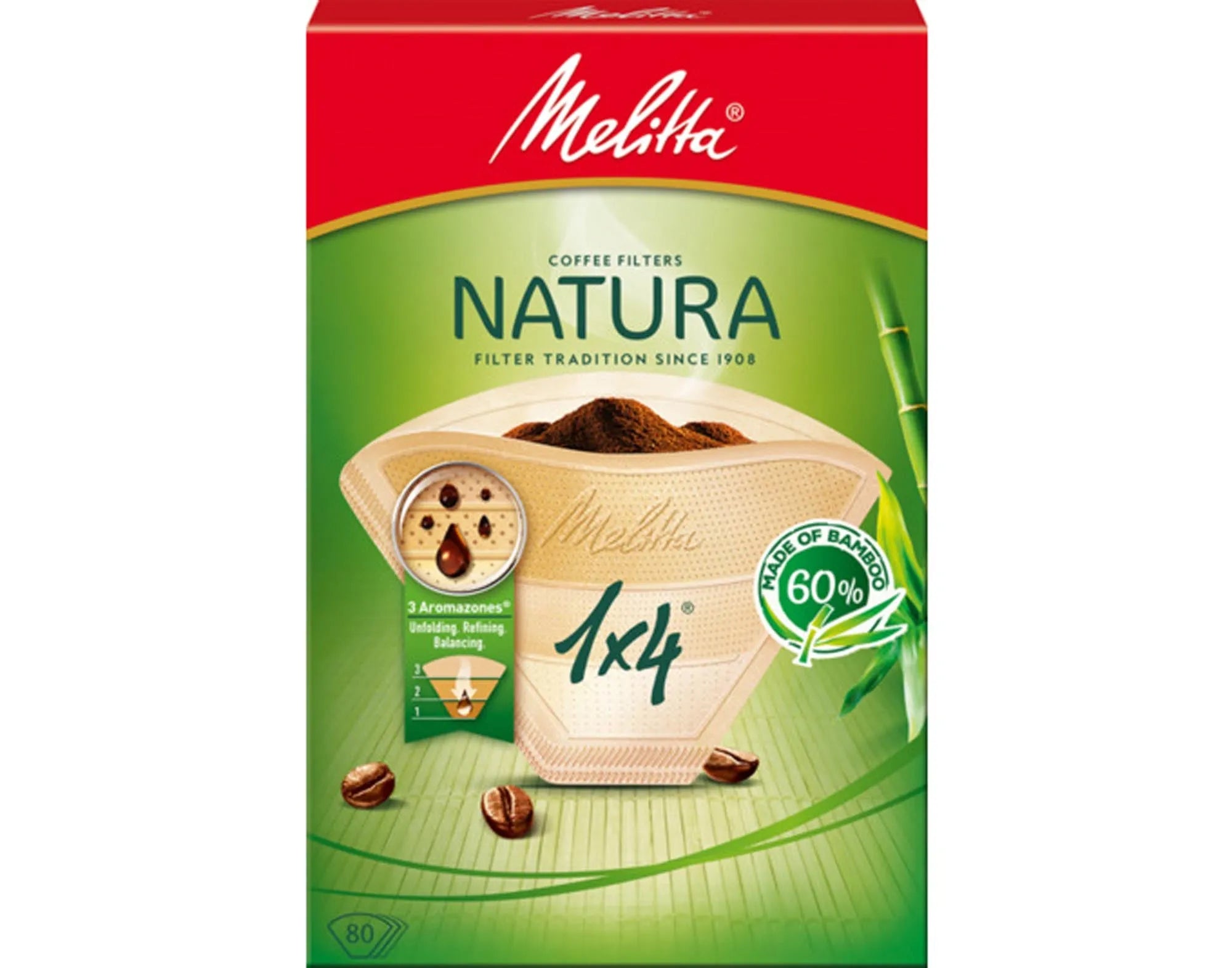 Filtertüten 1x4 Natura 80 Stück in  präsentiert im Onlineshop von KAQTU Design AG. Küchenhelfer ist von MELITTA