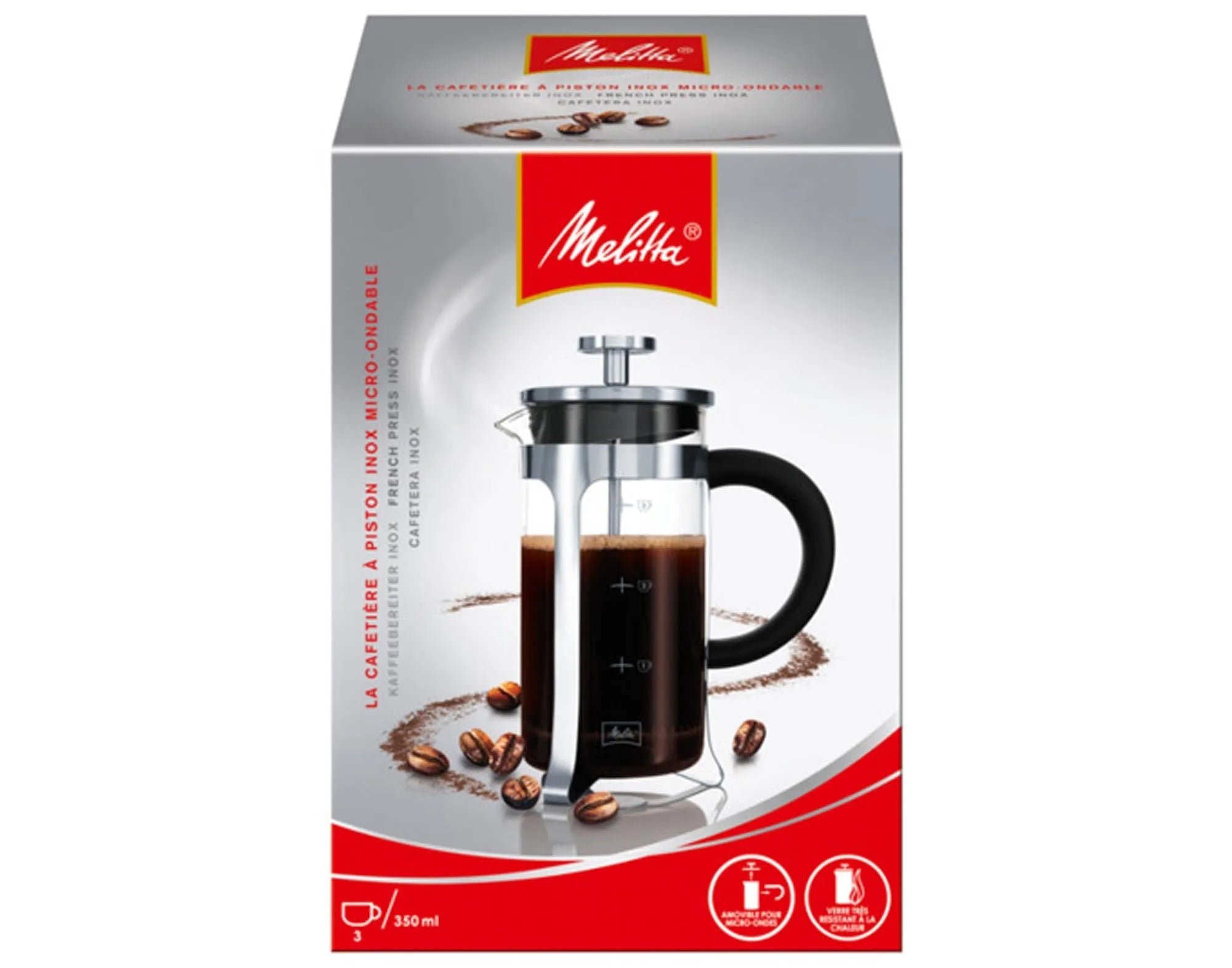 Eleganter MELITTA Inox Kaffeezubereiter, 700 ml, aus Edelstahl. Perfekte Aromaextraktion, stilvolles Design, ideal für Kaffeeliebhaber.