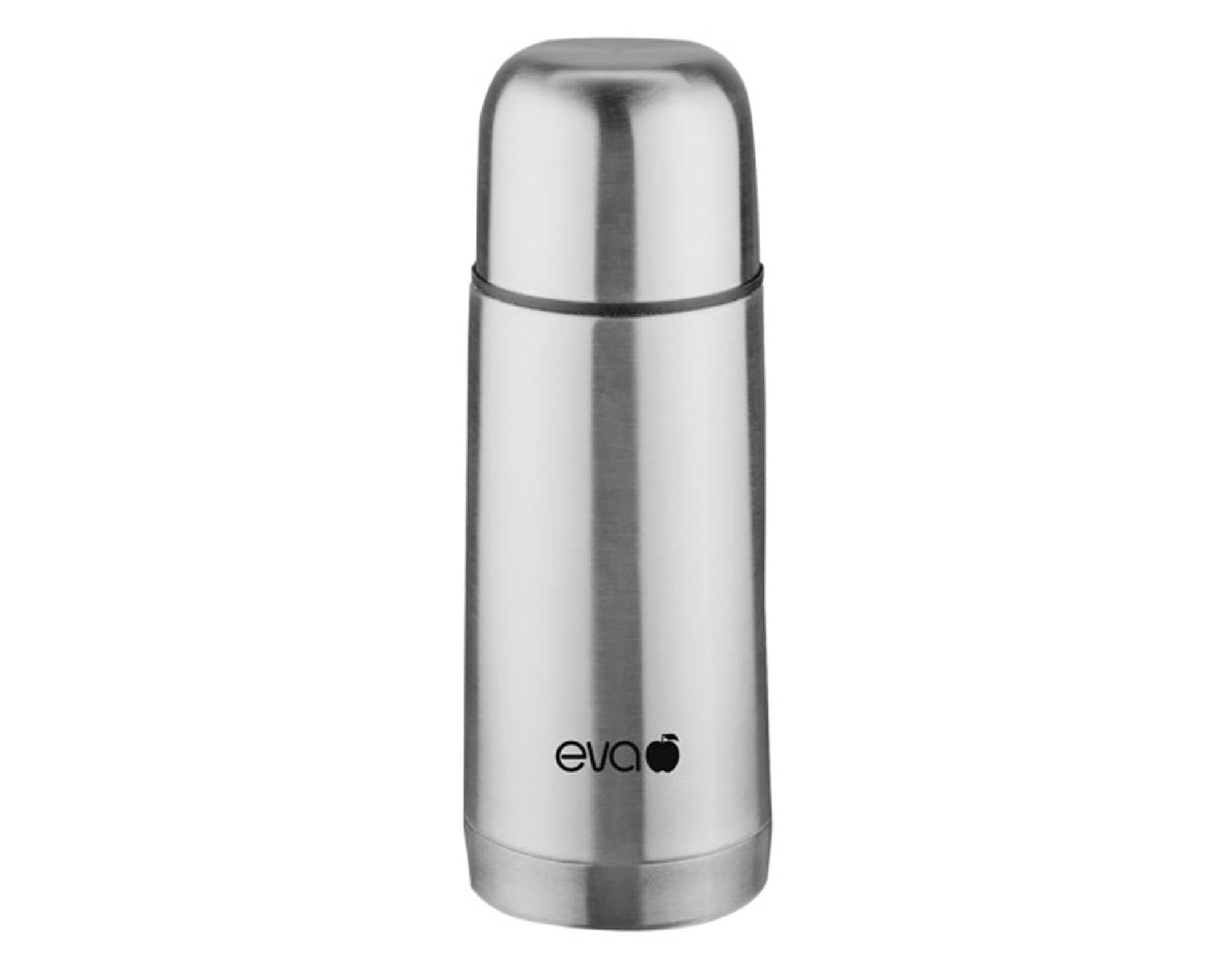 EVA Isolierflasche Inox 0.35 l mit Ausgiessautomatik: Hochwertiger Edelstahl, tropffreies Einschenken, ideal für Büro, Sport und Reisen.