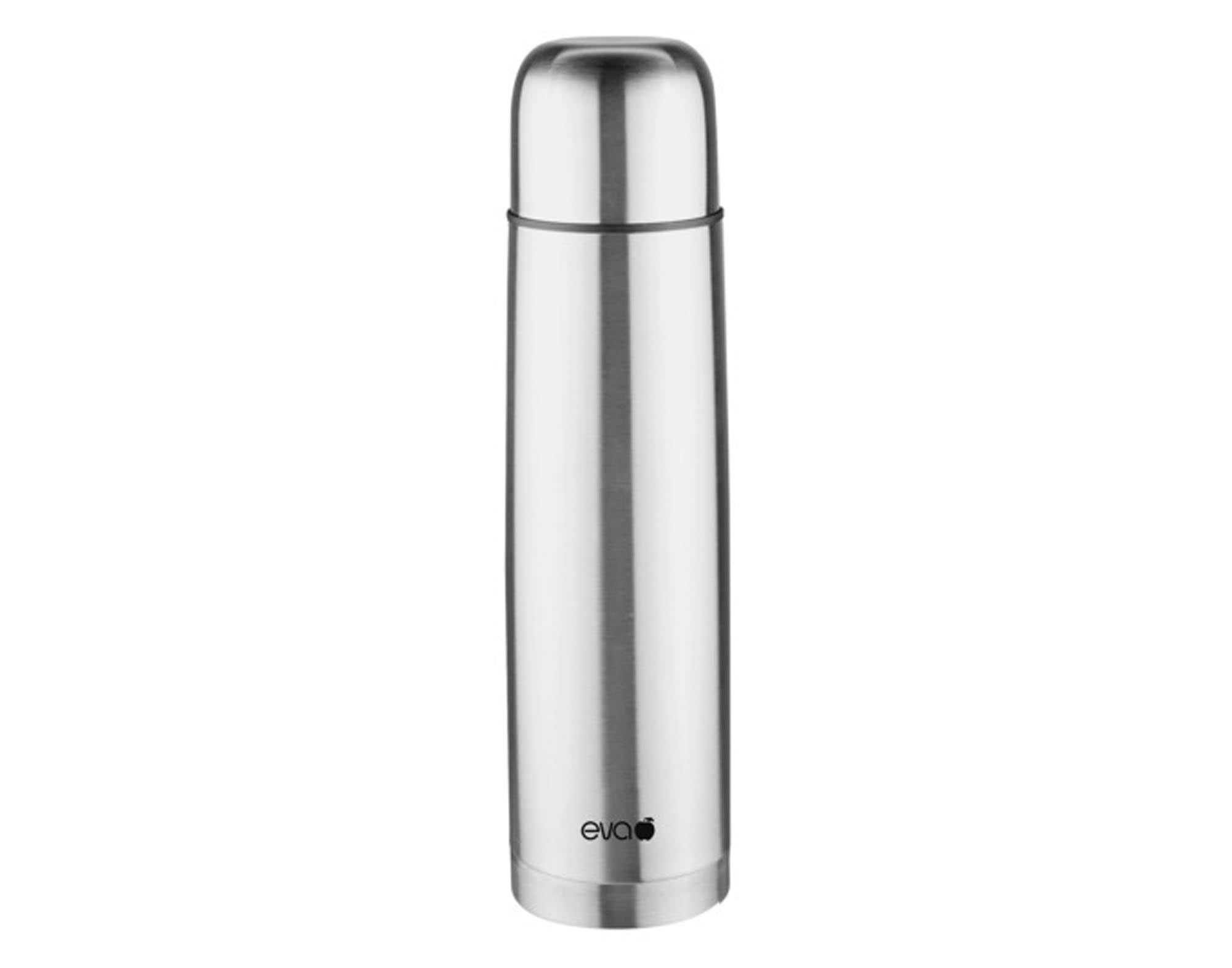 EVA Isolierflasche Inox 1 l mit Ausgiessautomatik: ideal für heiße und kalte Getränke, BPA-frei, robustes Edelstahl-Design, perfekt für jede Gelegenheit.