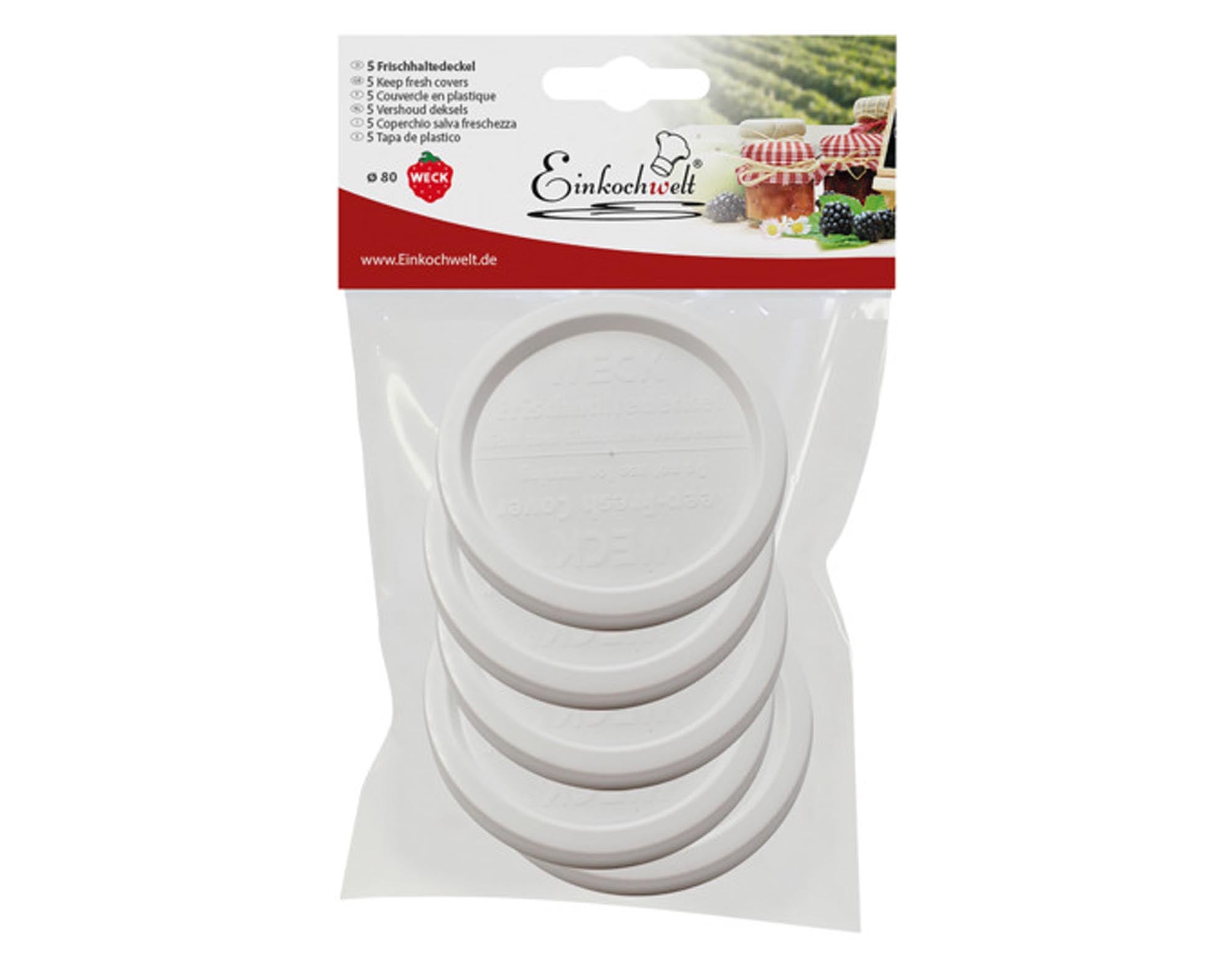 WECK Frischhaltedeckel 5 Stück ø 80 mm in  präsentiert im Onlineshop von KAQTU Design AG. Küchenhelfer ist von WECK