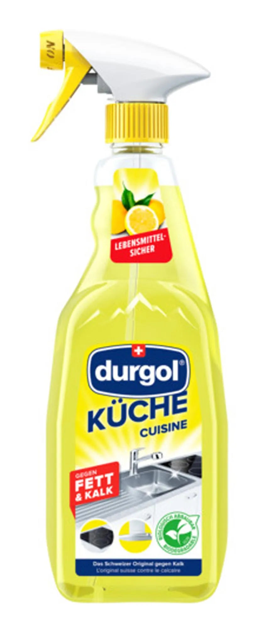 Der DURGOL Küchenreiniger 600 ml entfernt Fett und Schmutz mühelos, ideal für alle Oberflächen. Umweltfreundlich und sicher für Familien.