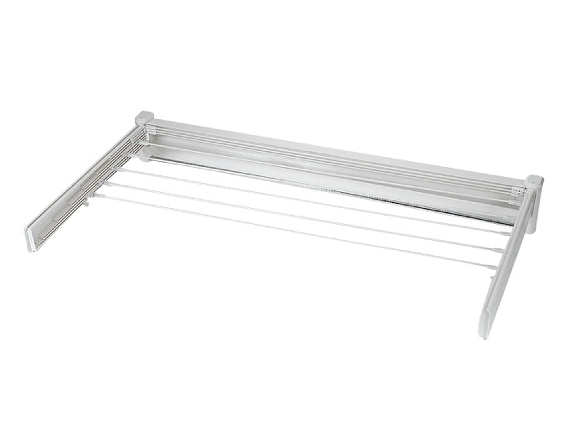 Platzsparender Wäschetrockner mit 18m Trockenlänge, Protect Plus-Technologie, rostfreiem Aluminium und Handtuchhalter.