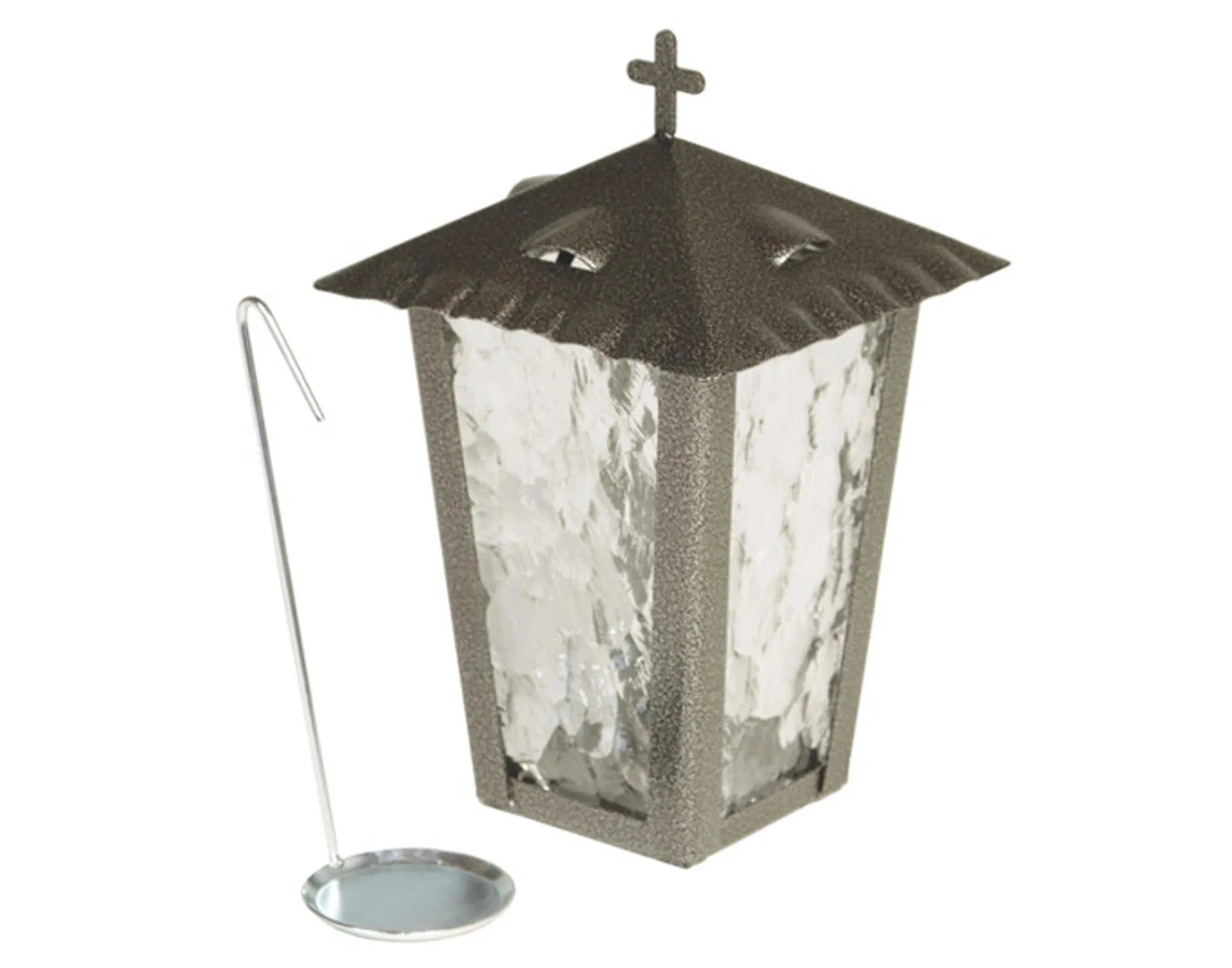LIENBACHER Grablaterne mit Klappdeckel und Erdspiess silber 24 cm in  präsentiert im Onlineshop von KAQTU Design AG. Laterne ist von LIENBACHER