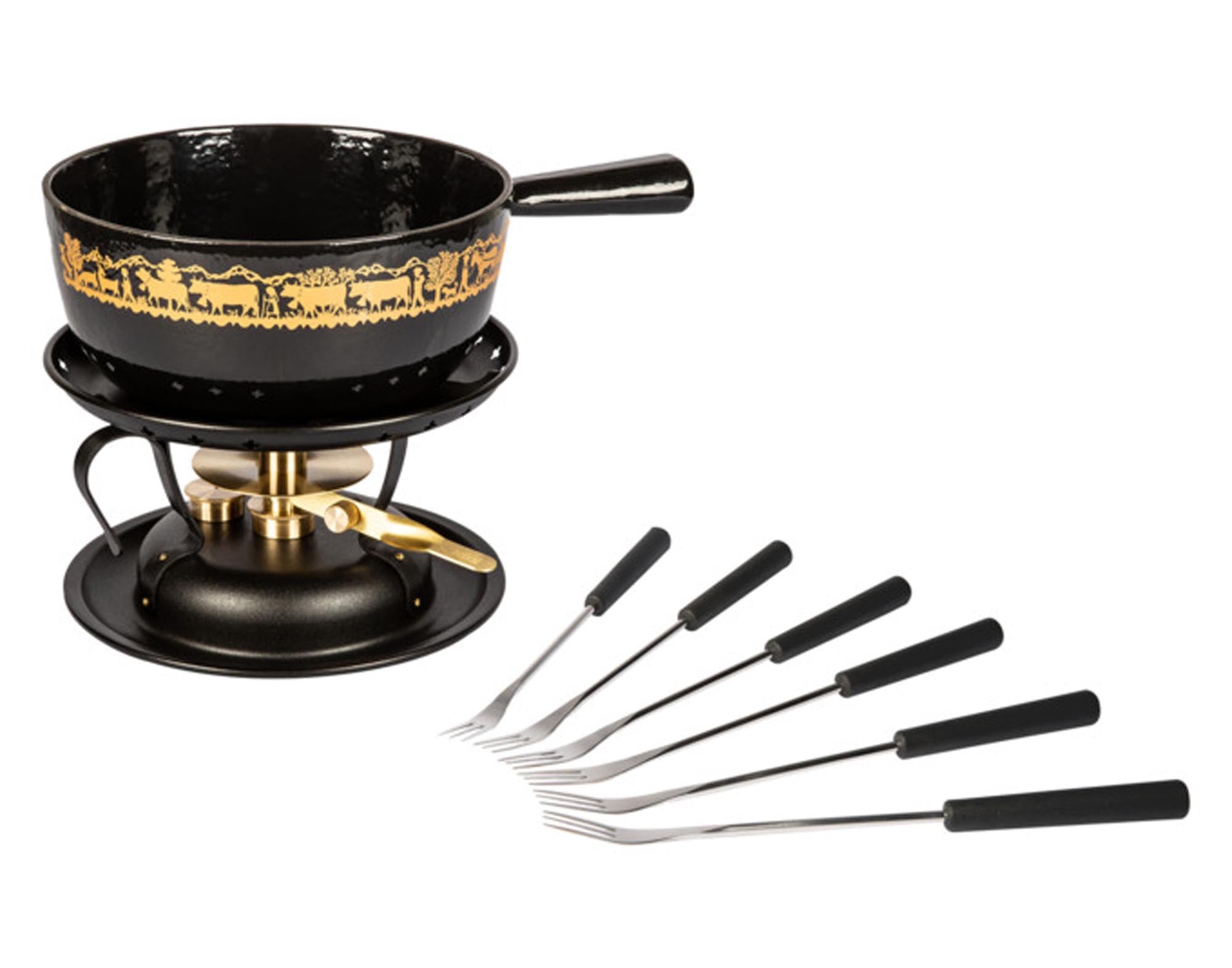 Käsefonduegarnitur Alpaufzug in  präsentiert im Onlineshop von KAQTU Design AG. Fondue/Raclette ist von STÖCKLI