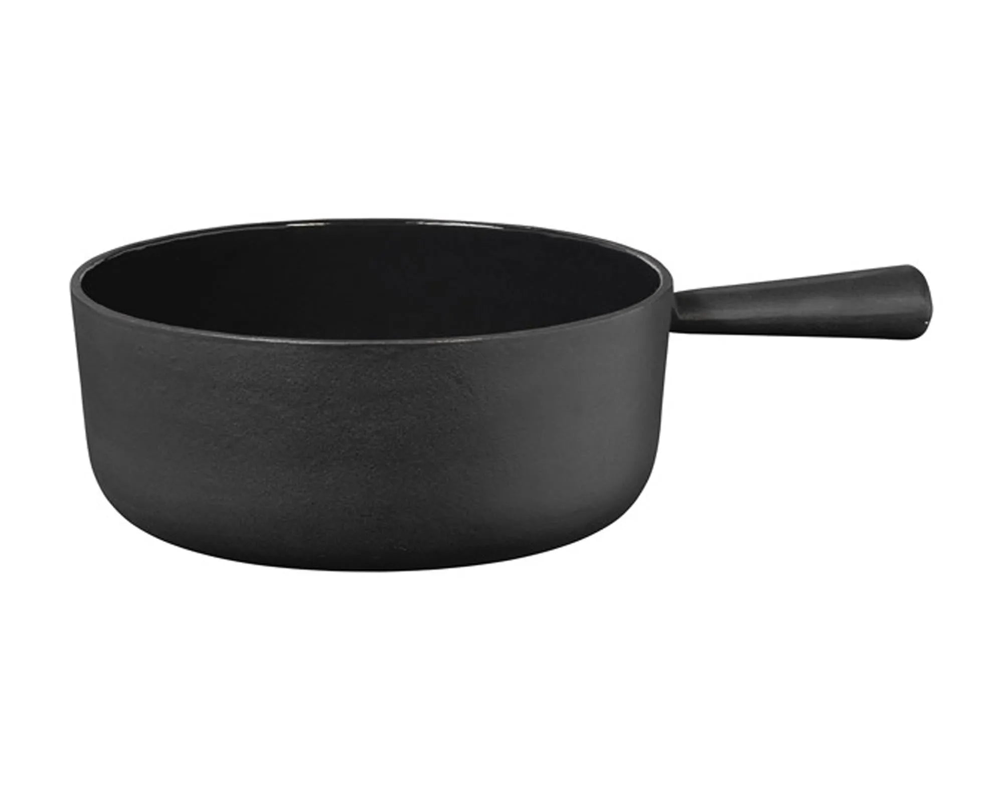 Hochwertiger Gusseisen-Fonduetopf (ø 24 cm) von STÖCKLI für 4-6 Personen, ideal für Käse- und Fleischfondues.