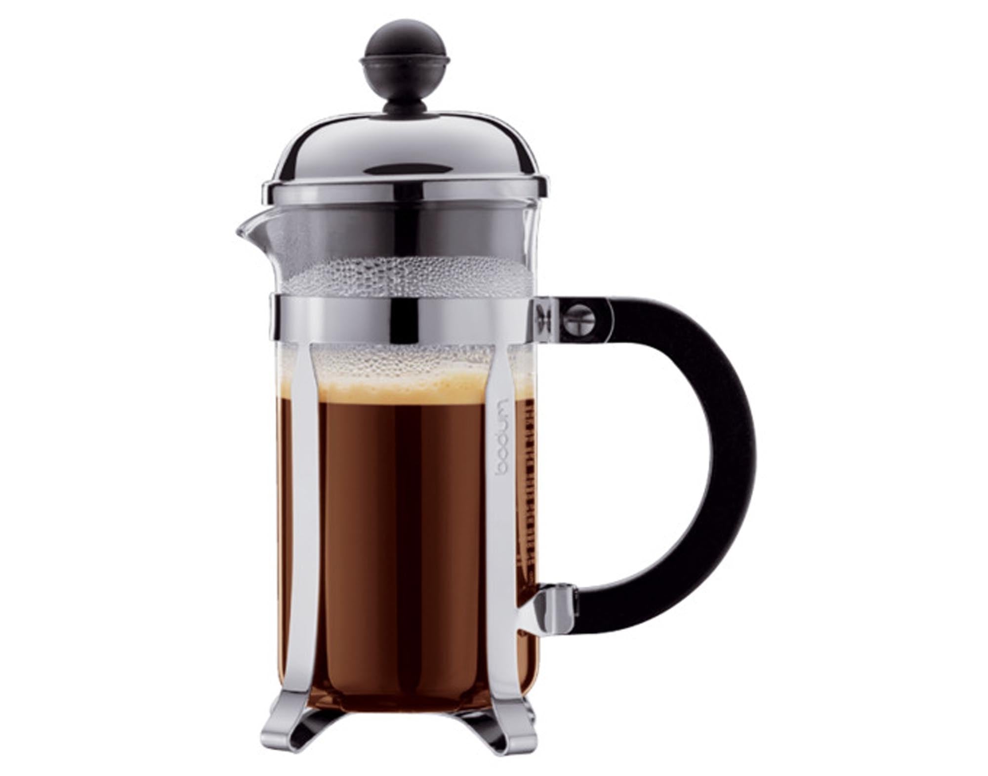 Entdecken Sie den BODUM Kaffeezubereiter Chambord für 3 Tassen. Hochwertiges Borosilikatglas, elegantes Edelstahl-Design, einfach in der Handhabung.