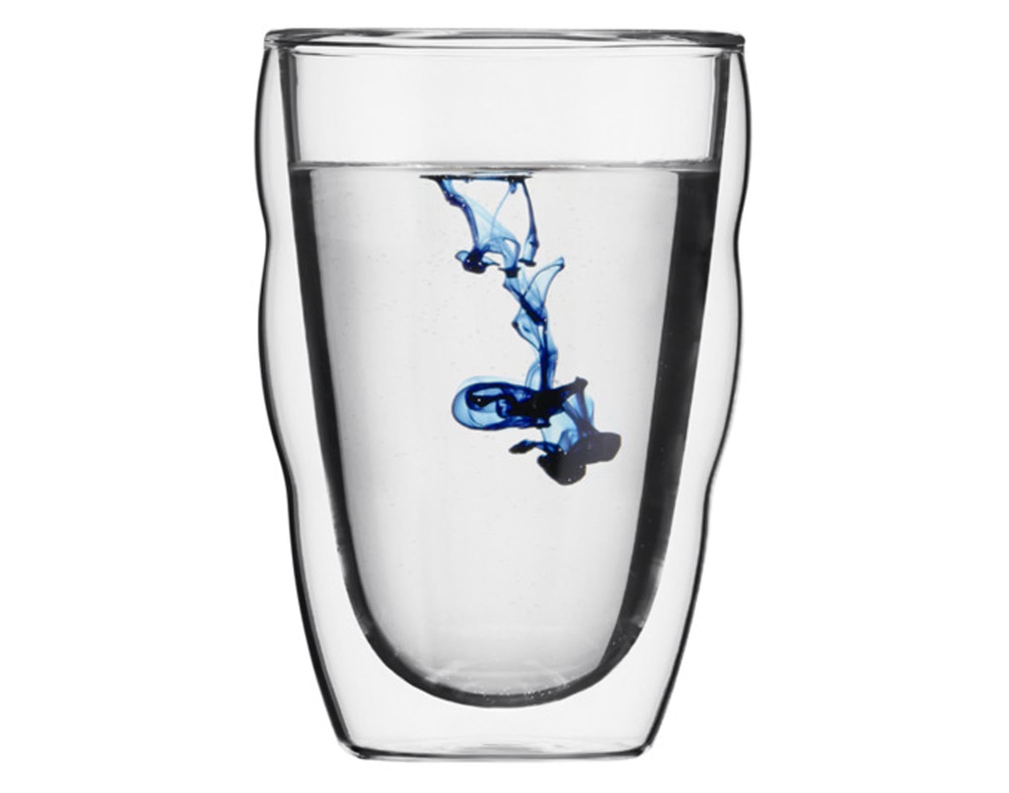 Doppelwandige BODUM Pilatus Gläser, 0,35 l, stilvoll für heiße & kalte Getränke, robustes Borosilikatglas, spülmaschinenfest.