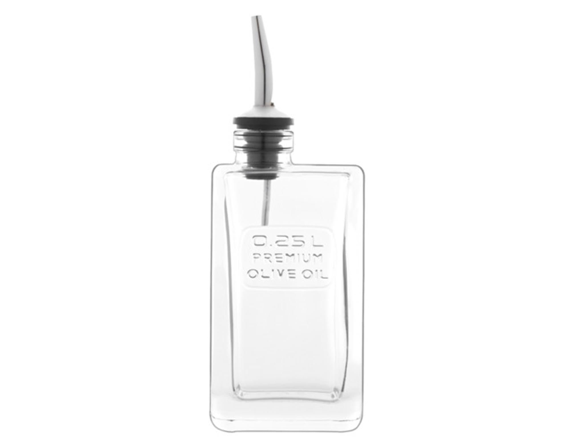 Elegante 0,25 l Ölflasche von LUIGI BORMIOLI: präzise Dosierung, bruchsicheres Glas, stilvoller Tischblickfang, ideal für Feinschmecker.
