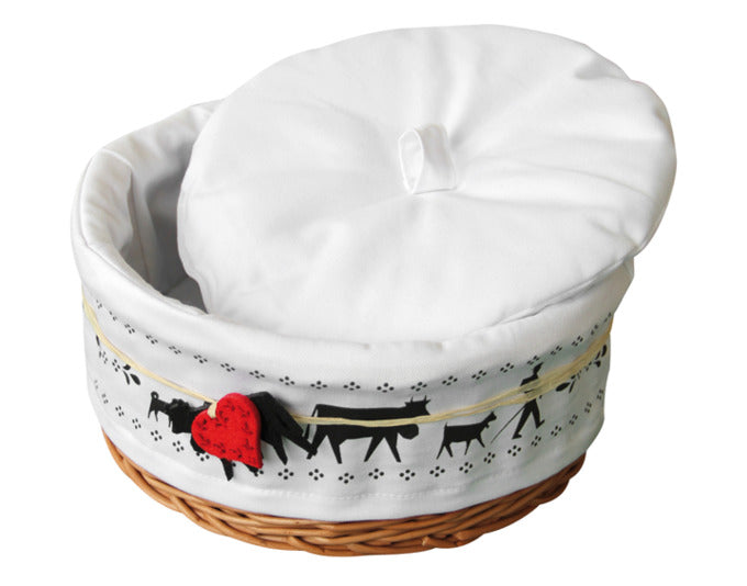 STEINLIN Kartoffelkorb Alpaufzug mit Deckel ø 22 cm in  präsentiert im Onlineshop von KAQTU Design AG. Haushaltshilfen ist von STEINLIN