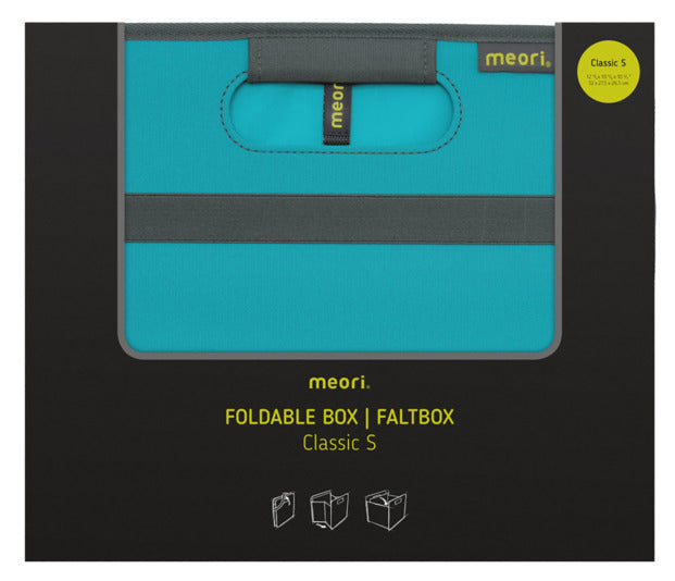 Die MEORI Faltbox S Classic in Azurblau ist eine kompakte, faltbare Aufbewahrungslösung für Zuhause, Büro oder unterwegs.