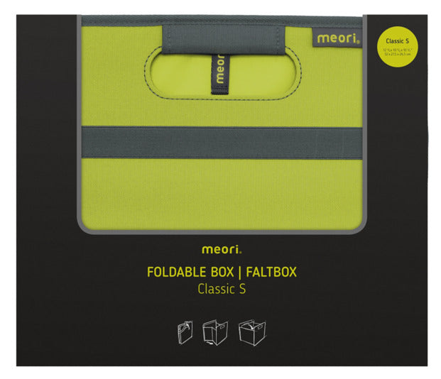 Die MEORI Faltbox S in Kiwi-Grün ist eine kompakte, faltbare Aufbewahrungslösung, ideal für Zuhause, Büro oder unterwegs.