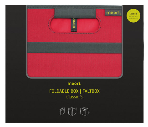 Die MEORI Faltbox S Classic in Hibiscus Red ist eine stilvolle, faltbare Aufbewahrungslösung für Zuhause oder unterwegs.