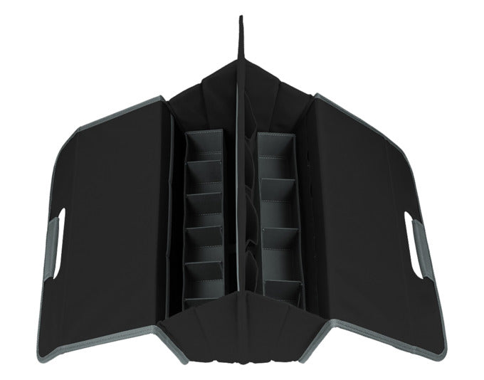 Praktische MEORI Faltbox in Lava Black, ideal für Hobby und Werkzeug, faltbar, robust und vielseitig einsetzbar.