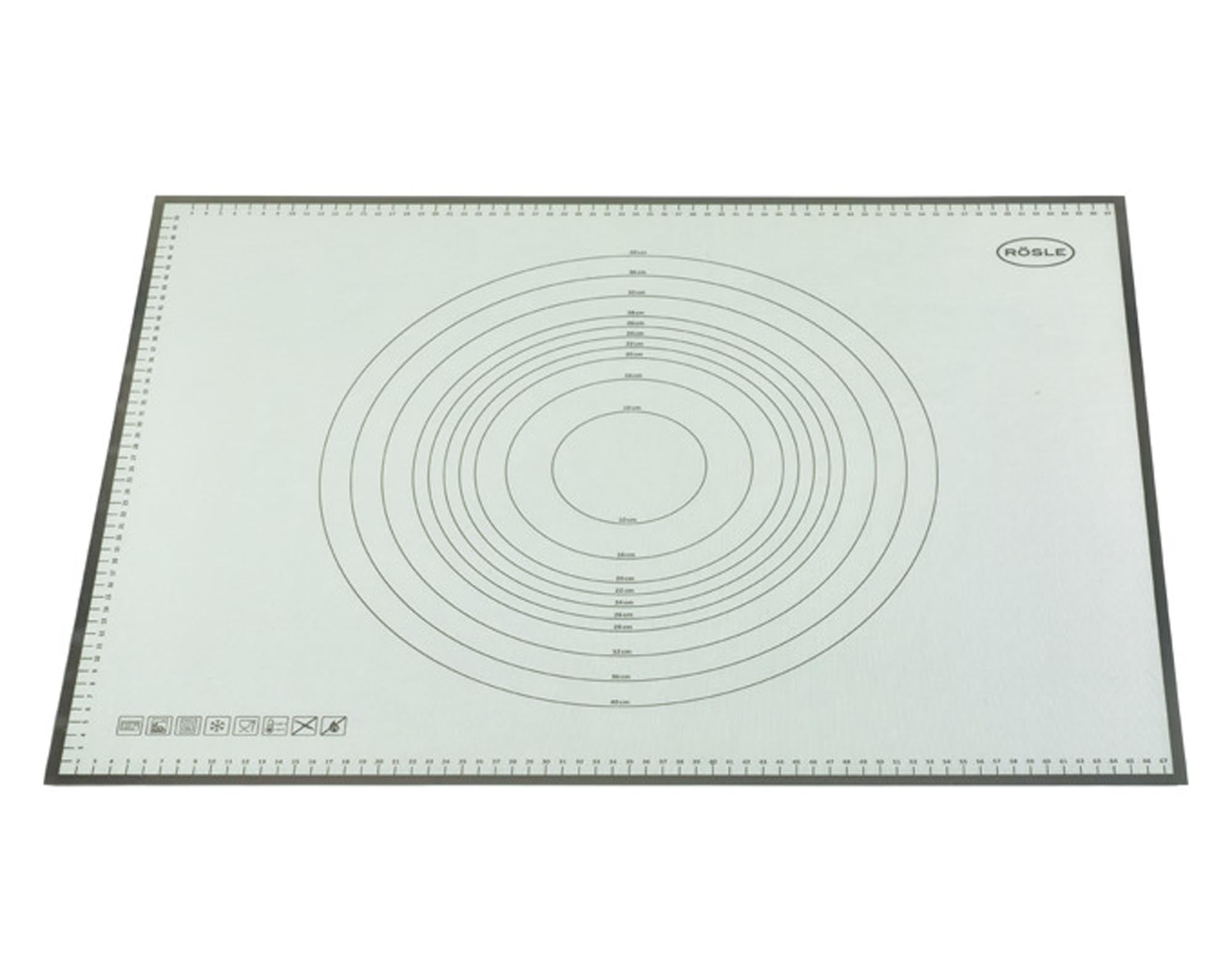 Die RÖSLE Backmatte Silikon 68x53 cm ist hitzebeständig, antihaftbeschichtet und ideal für Hobbybäcker. Perfekt für Teig und Backwaren!