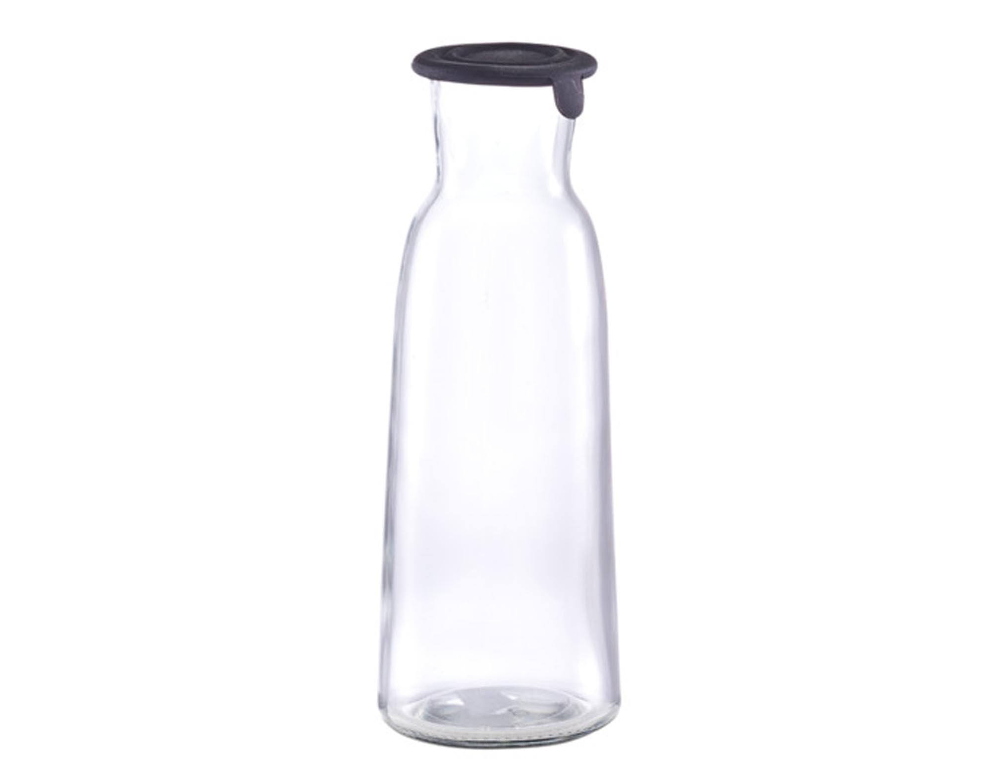 Elegante ZELLER Glaskaraffe mit Silikondeckel (1 l) für stilvolles Servieren von Wasser, Säften und Eistee. Robust, pflegeleicht und modern.