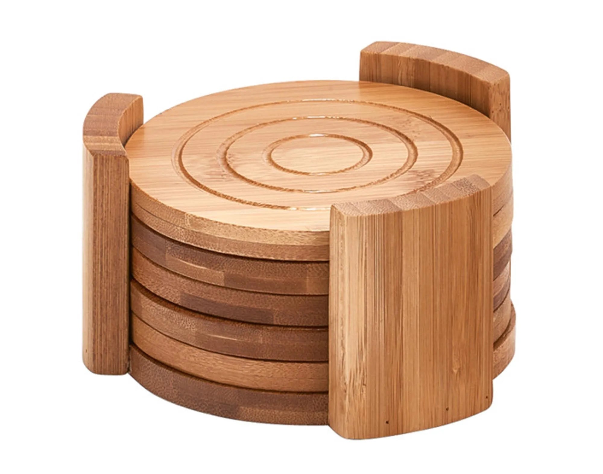 Untersetzer-Set Bamboo 7-teilig ø 12x7.7 cm in  präsentiert im Onlineshop von KAQTU Design AG. Küchenhelfer ist von ZELLER PRESENT