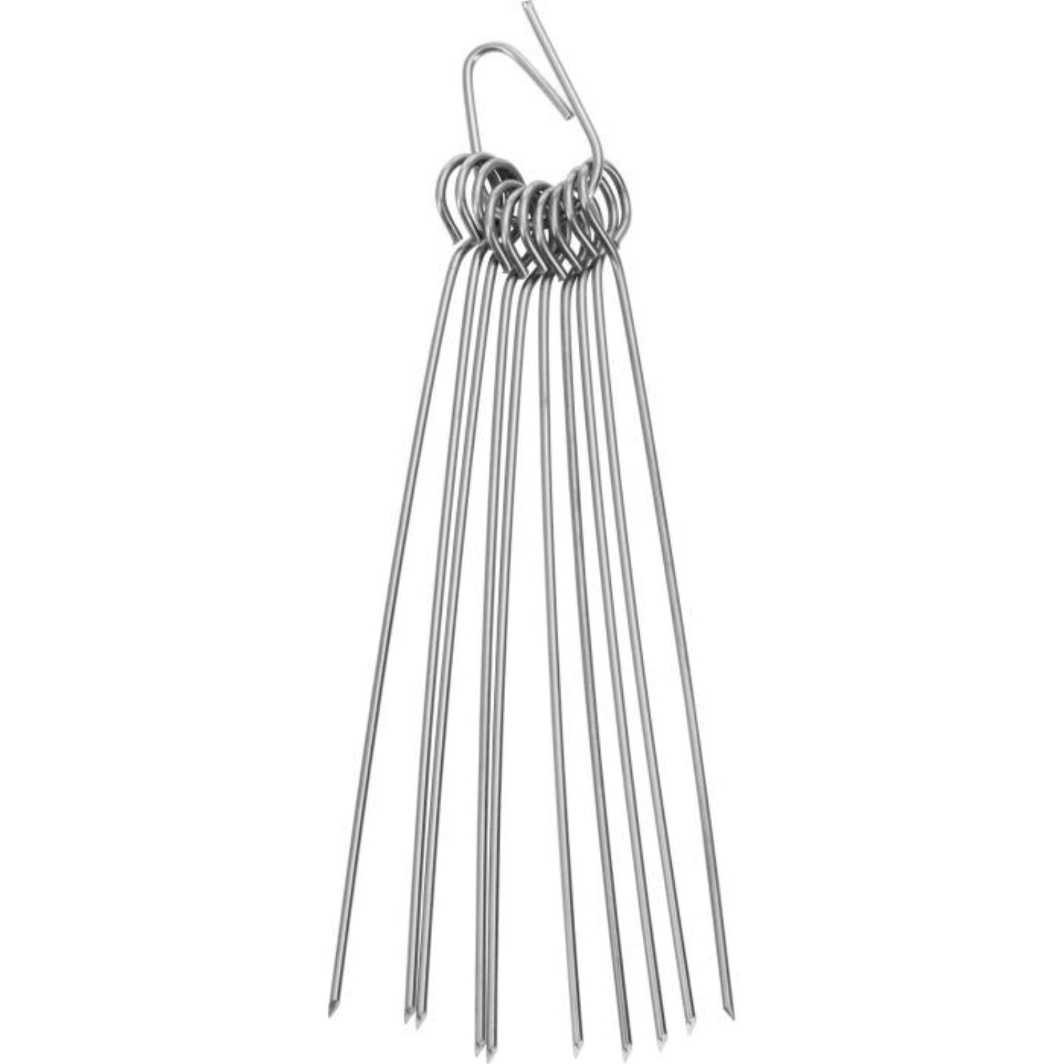 10 morceaux d'aiguilles de roulades en acier inoxydable, 10x0,3x0,3 cm