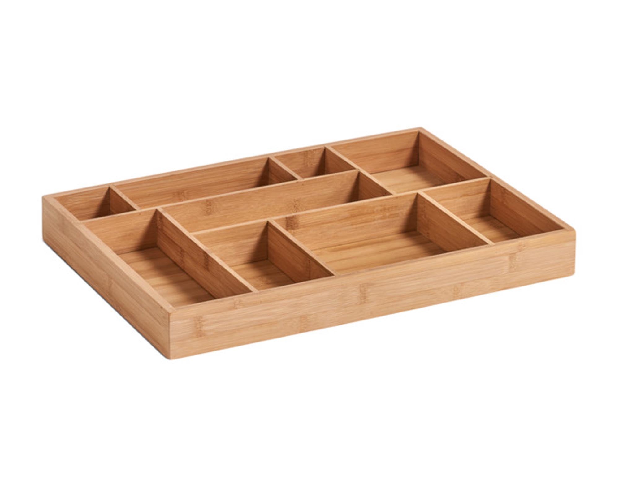 Der ZELLER Schubladeneinsatz Bamboo 44.5x32x5 cm bietet nachhaltige Aufbewahrungslösungen für Ihre Küche. Praktische Fächer für Ordnung und Übersicht.