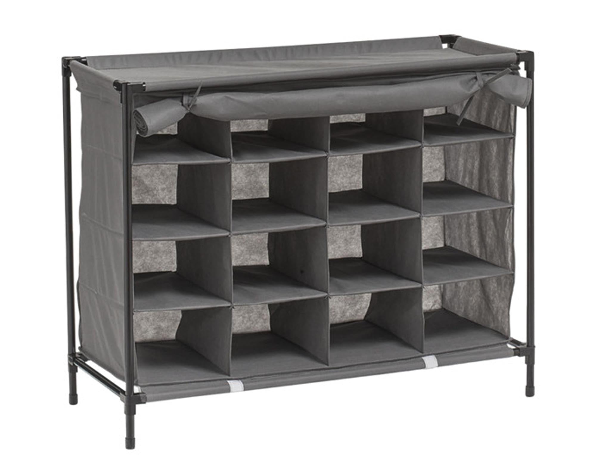 Kompakter Schuhschrank von ZELLER PRESENT: 16 Fächer, 84x35x66 cm, modernes Design, pflegeleicht, ideal für Flur & Schlafzimmer.