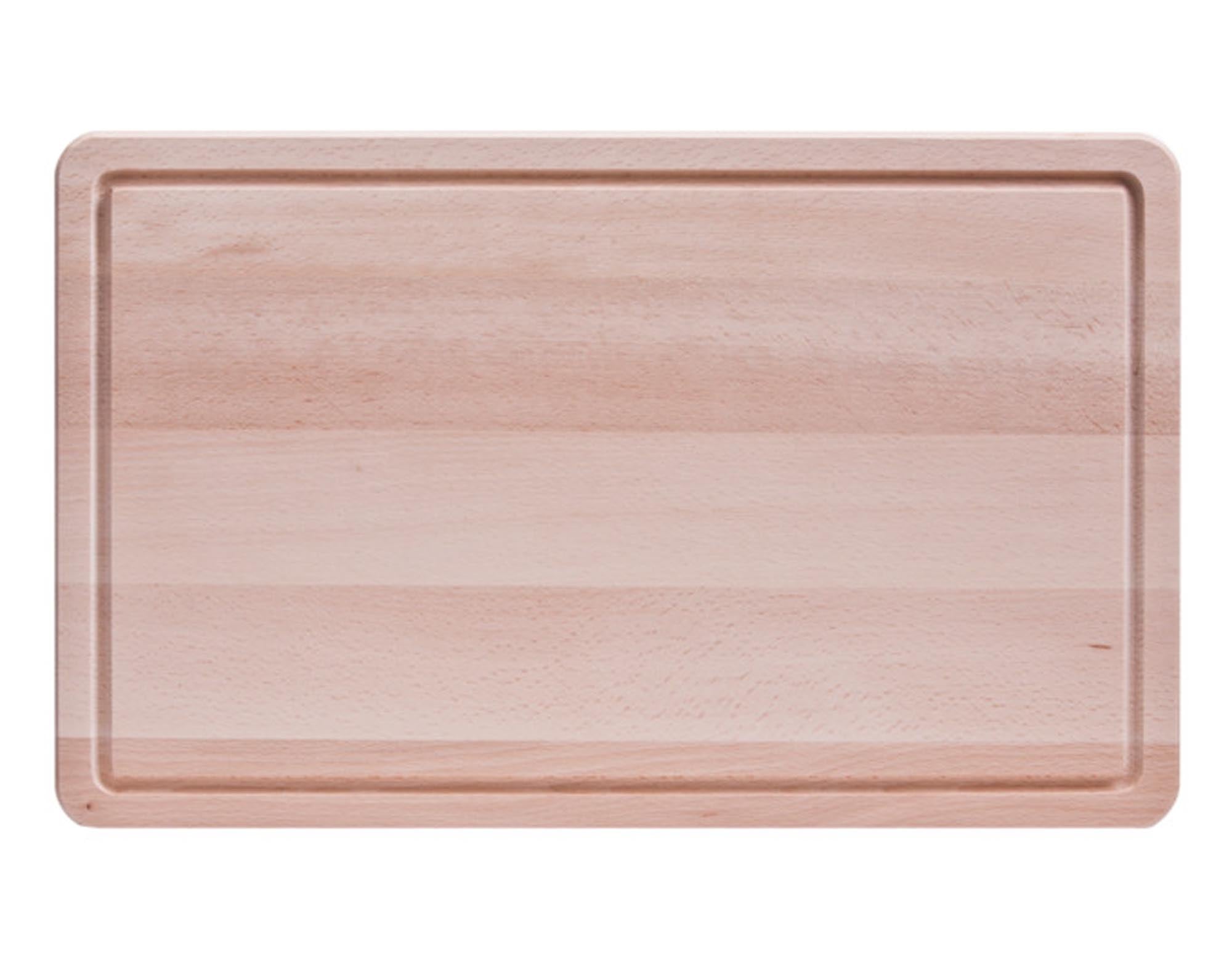 Hochwertiges Buchenholz-Schneidbrett 45x28x1.5 cm mit Saftrille, langlebig, messerschonend, stilvoll, von ZELLER PRESENT.