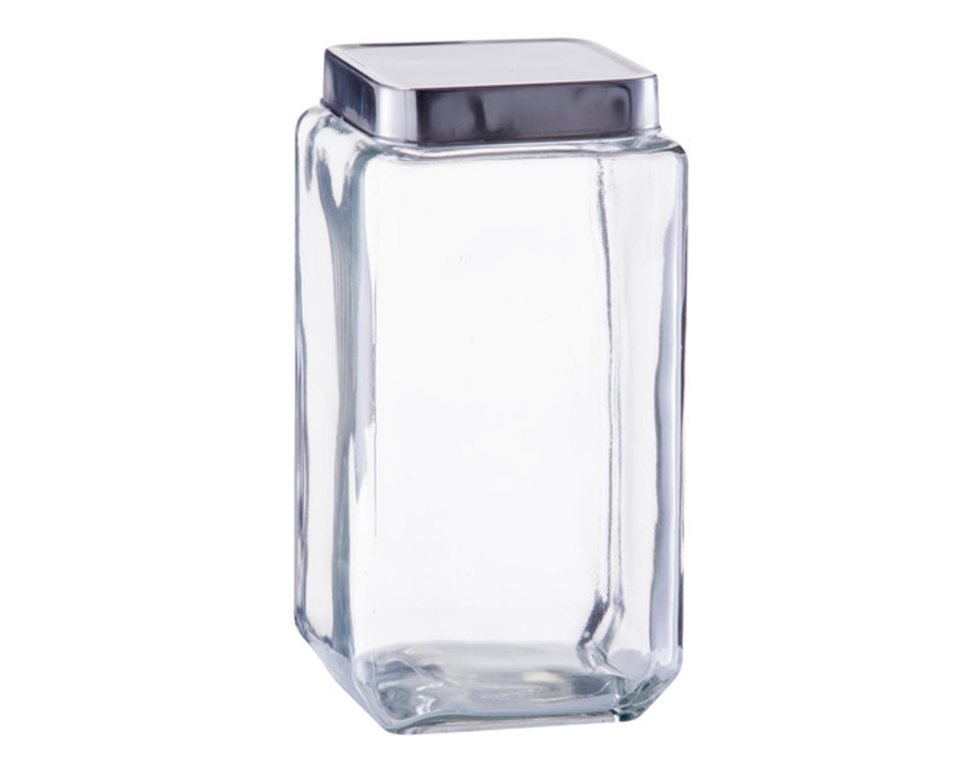 ZELLER Vorratsglas eckig mit Deckel Inox 2000 ml 11x11x22.5 cm in  präsentiert im Onlineshop von KAQTU Design AG. Aufbewahrungsdose ist von ZELLER PRESENT