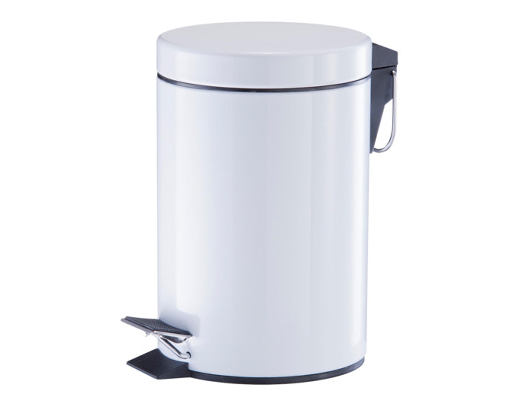 ZELLER Treteimer Metall weiss 3 l ø 17x26 cm in  präsentiert im Onlineshop von KAQTU Design AG. Mülleimer ist von ZELLER PRESENT