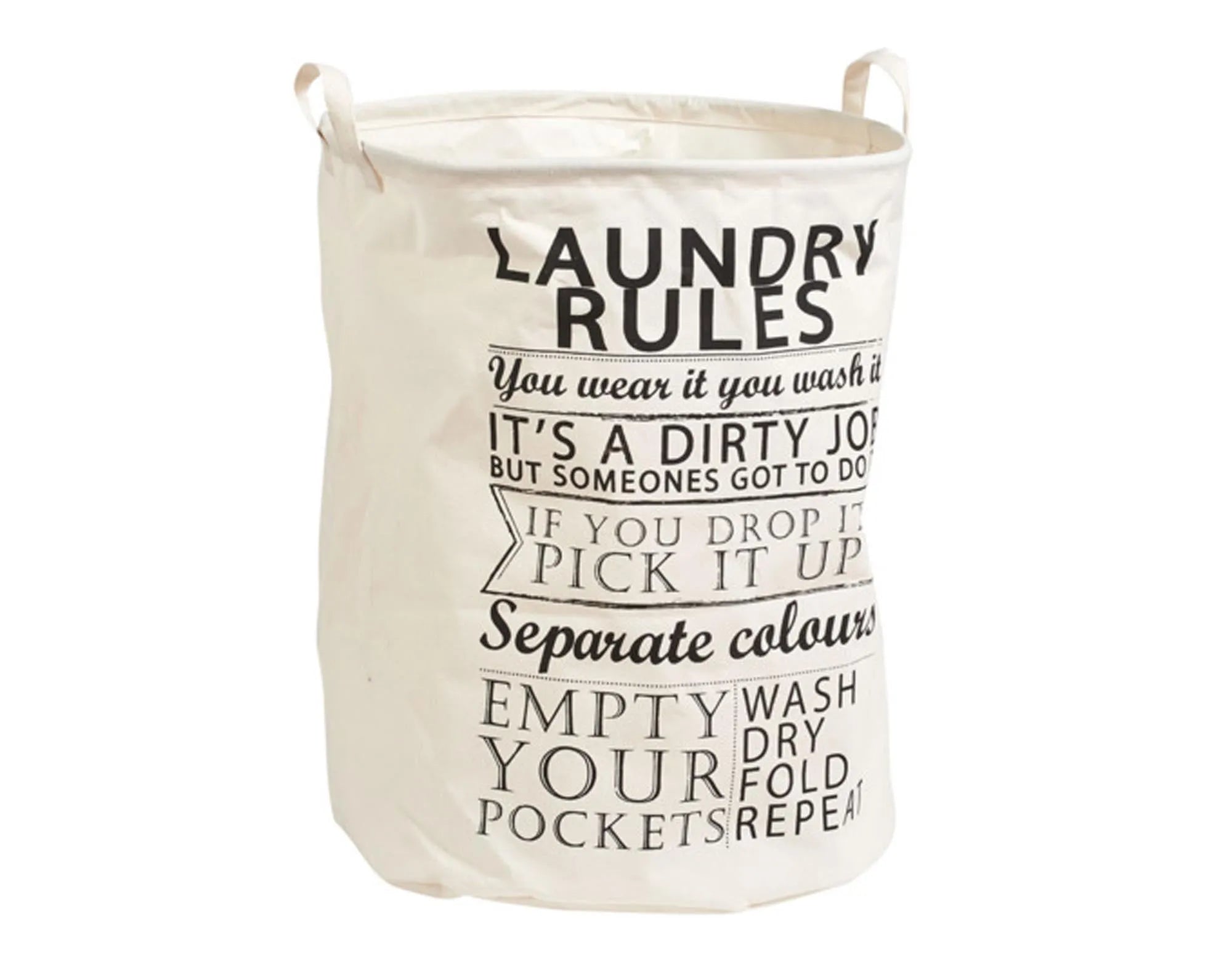 Wäschesammler Laundry Rules ø 38x48 cm in  präsentiert im Onlineshop von KAQTU Design AG. Wäschekorb ist von ZELLER PRESENT