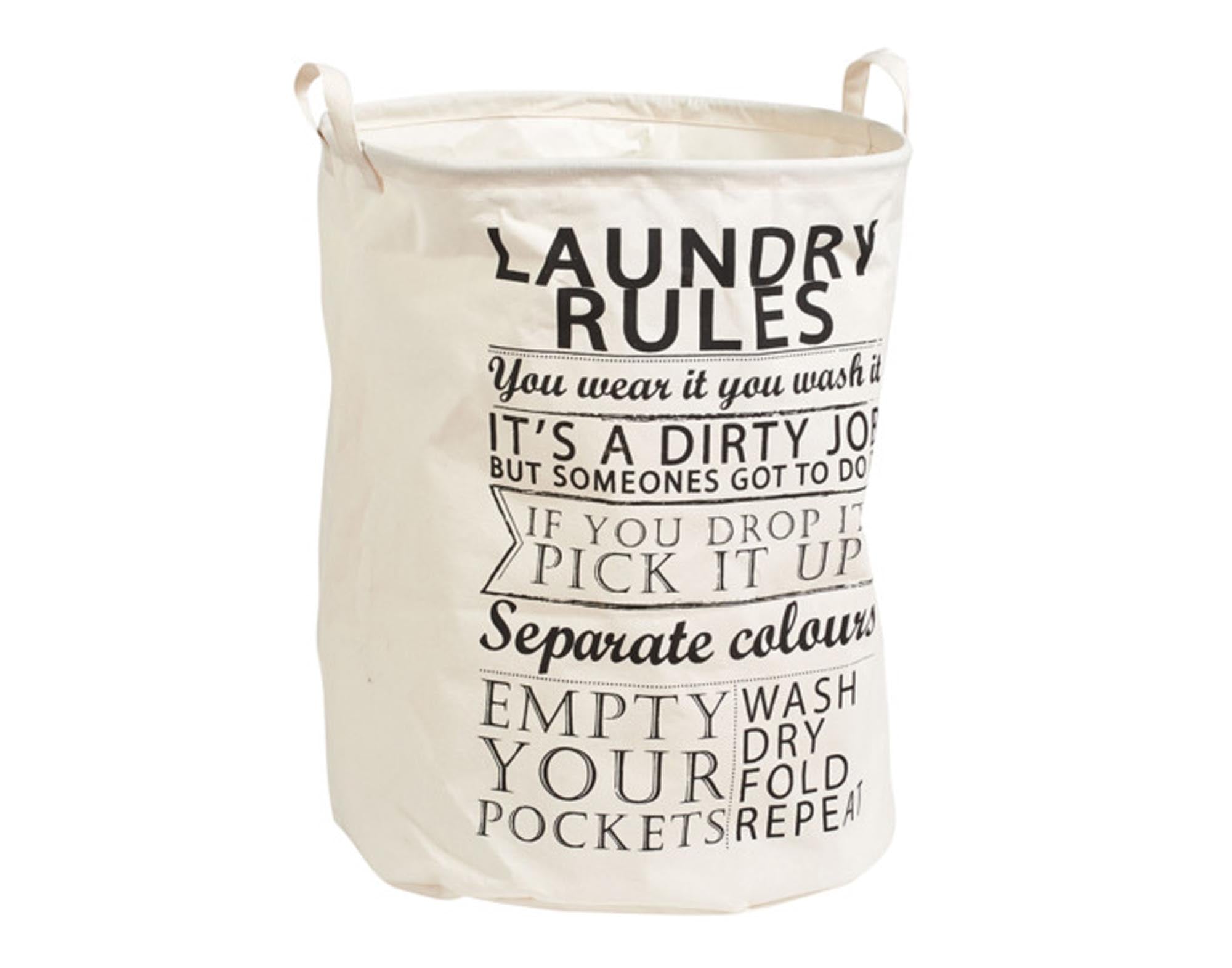 ZELLER Wäschesammler Laundry Rules ø 38x48 cm