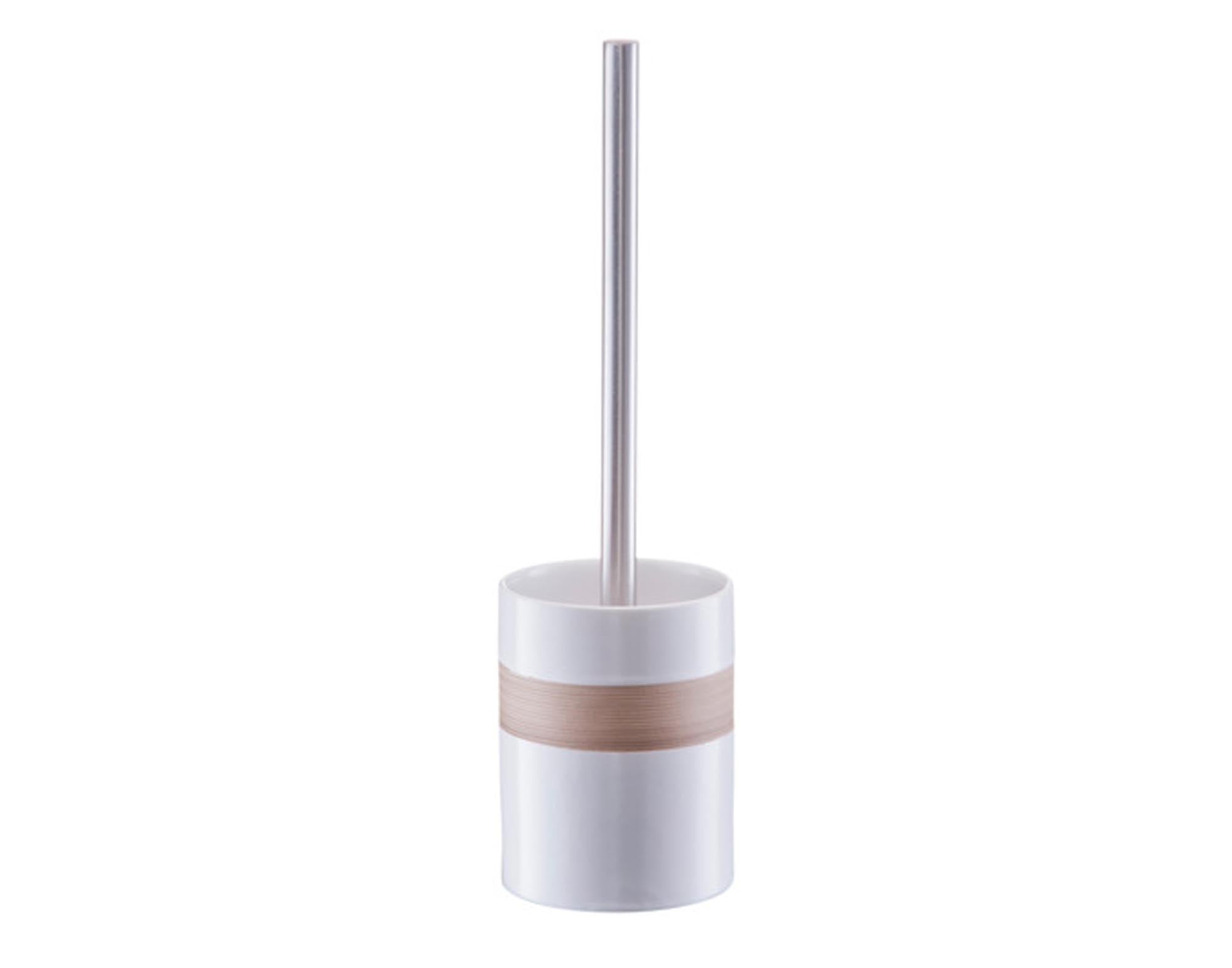 Elegante ZELLER WC-Bürstengarnitur aus Keramik in beige-braun, ø 9.5x33 cm. Hochwertig, hygienisch und platzsparend für Ihr Badezimmer.