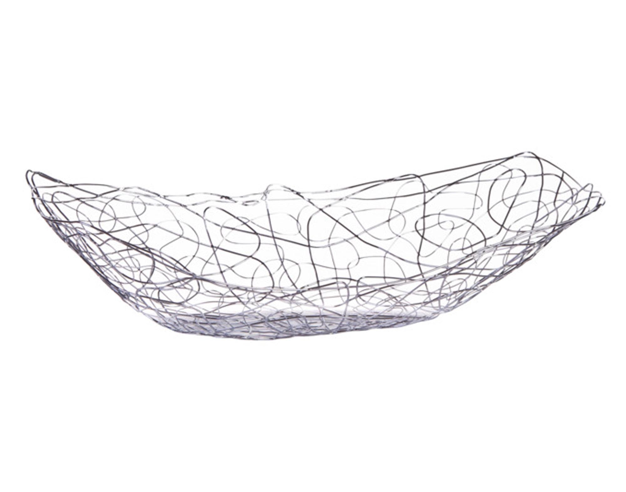 Elegante ZELLER Fruchtschale aus verchromtem Metall (33x19x9 cm) für stilvolle Obstpräsentation und moderne Küchendekoration.