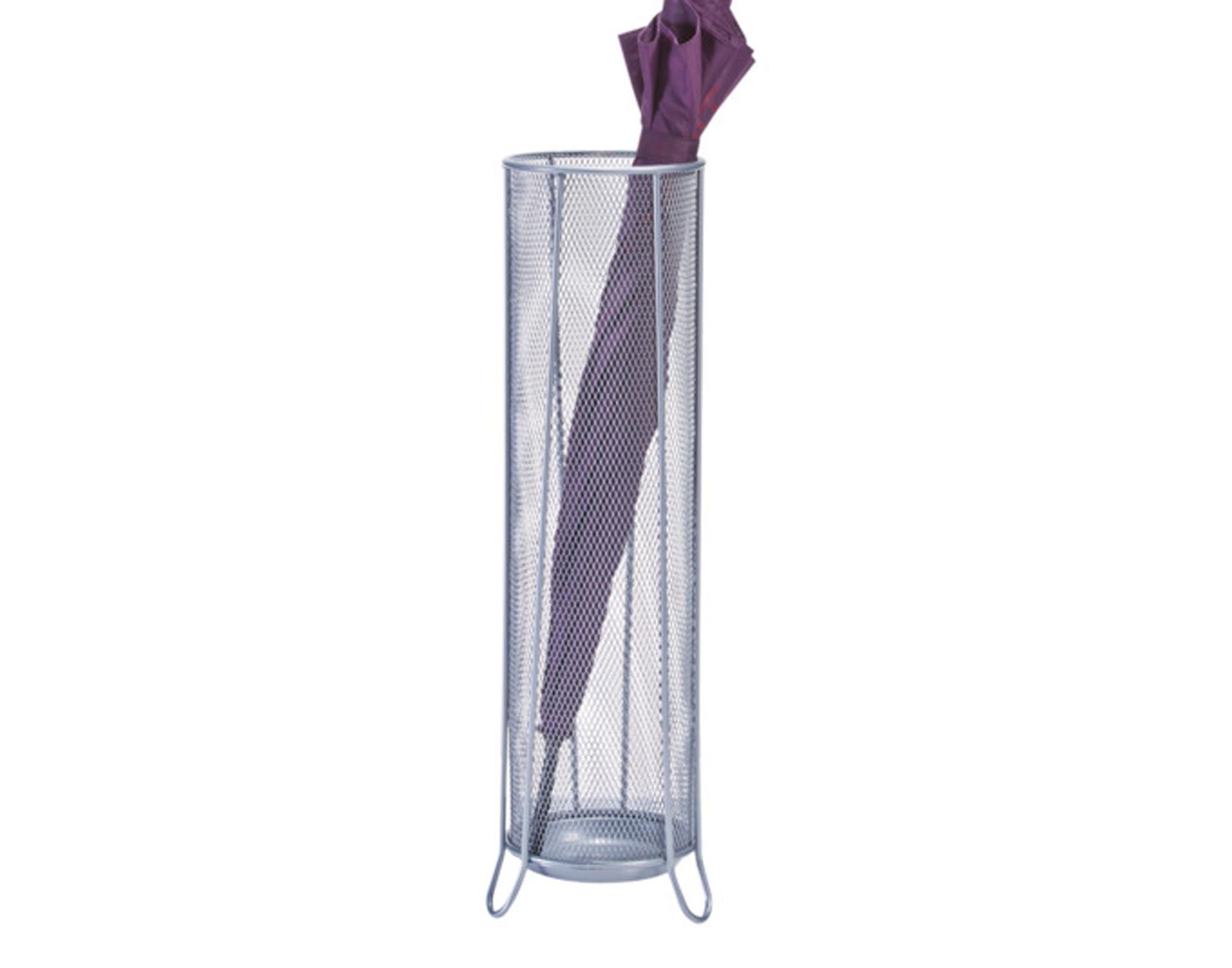 Stilvoller Schirmständer aus langlebigem Metall, 14x53 cm, mit luftiger Mesh-Struktur für schnelles Trocknen und eleganten Look.