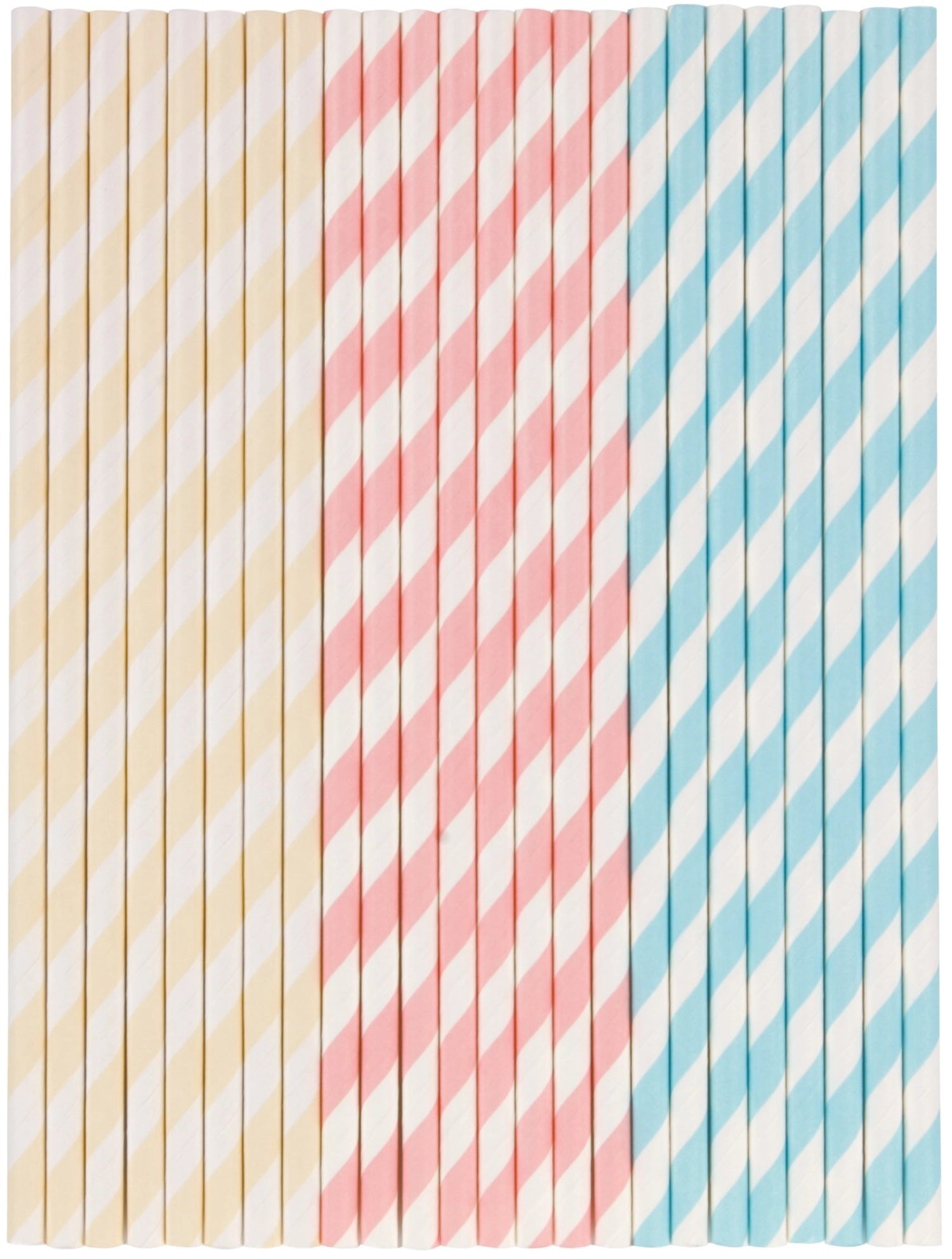 24 Stk. Strohhalme Papier, assortiert, D0.5cm, H19.5cm
