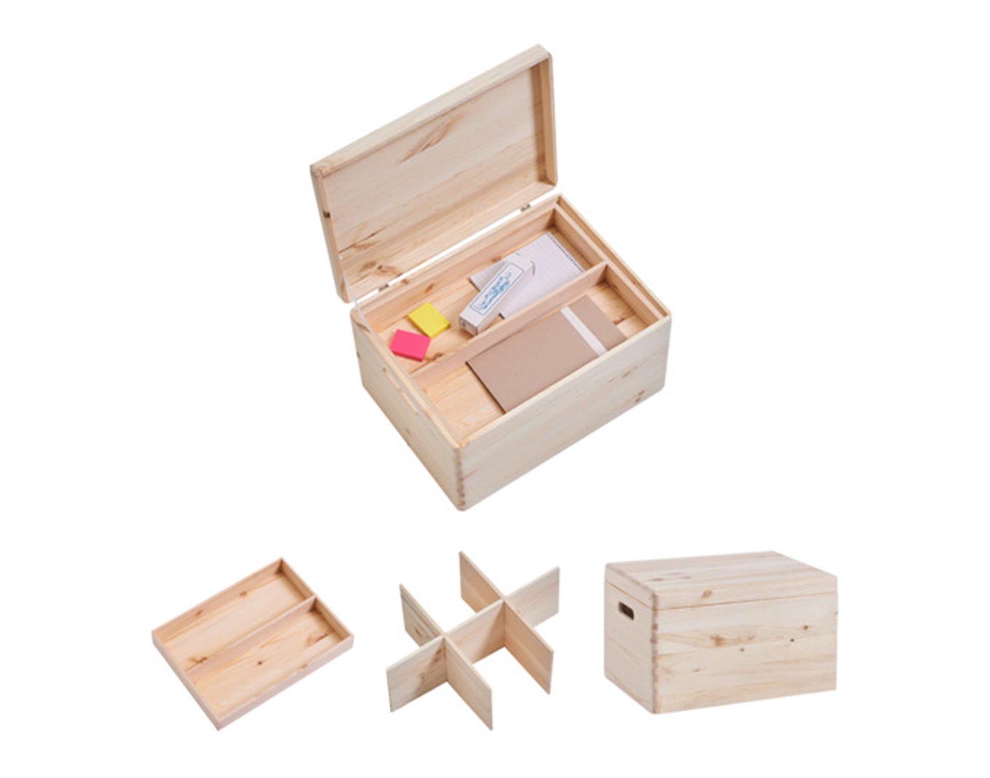 Entdecken Sie das ZELLER Kisten-Set aus Kiefernholz (3-teilig, 40x30x24 cm) für stilvolle Aufbewahrung von Spielzeug, Kleidung und mehr.