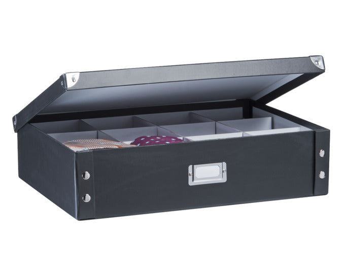 ZELLER Krawatten und Gürtelbox Karton schwarz 44.5x31.5x11 cm in  präsentiert im Onlineshop von KAQTU Design AG. Haushaltshilfen ist von ZELLER PRESENT
