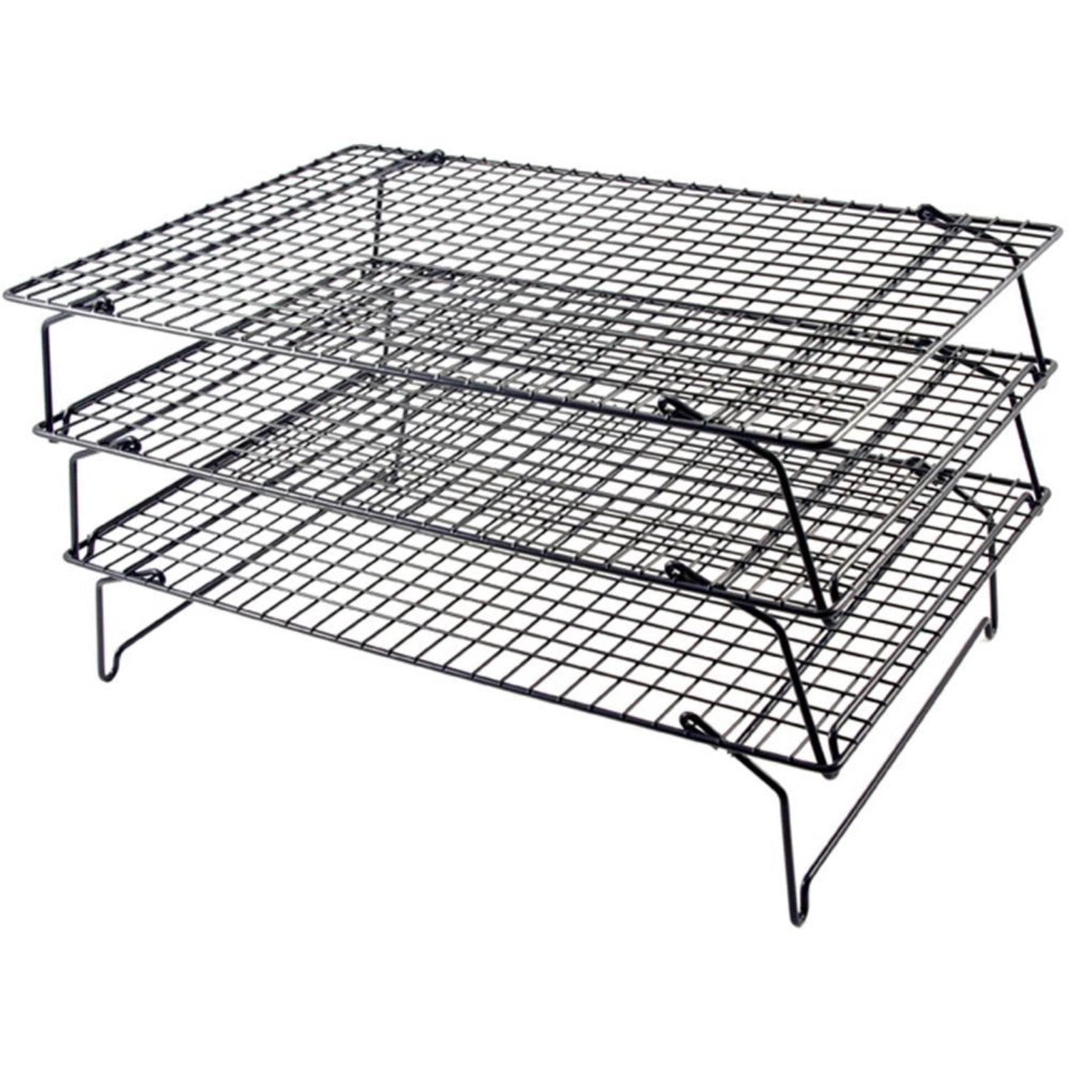 Praktisches 3-stufiges Kuchenauskühlgitter von Tala, 40x25 cm, ideal zum Abkühlen von Kuchen und Gebäck, platzsparend und funktional.