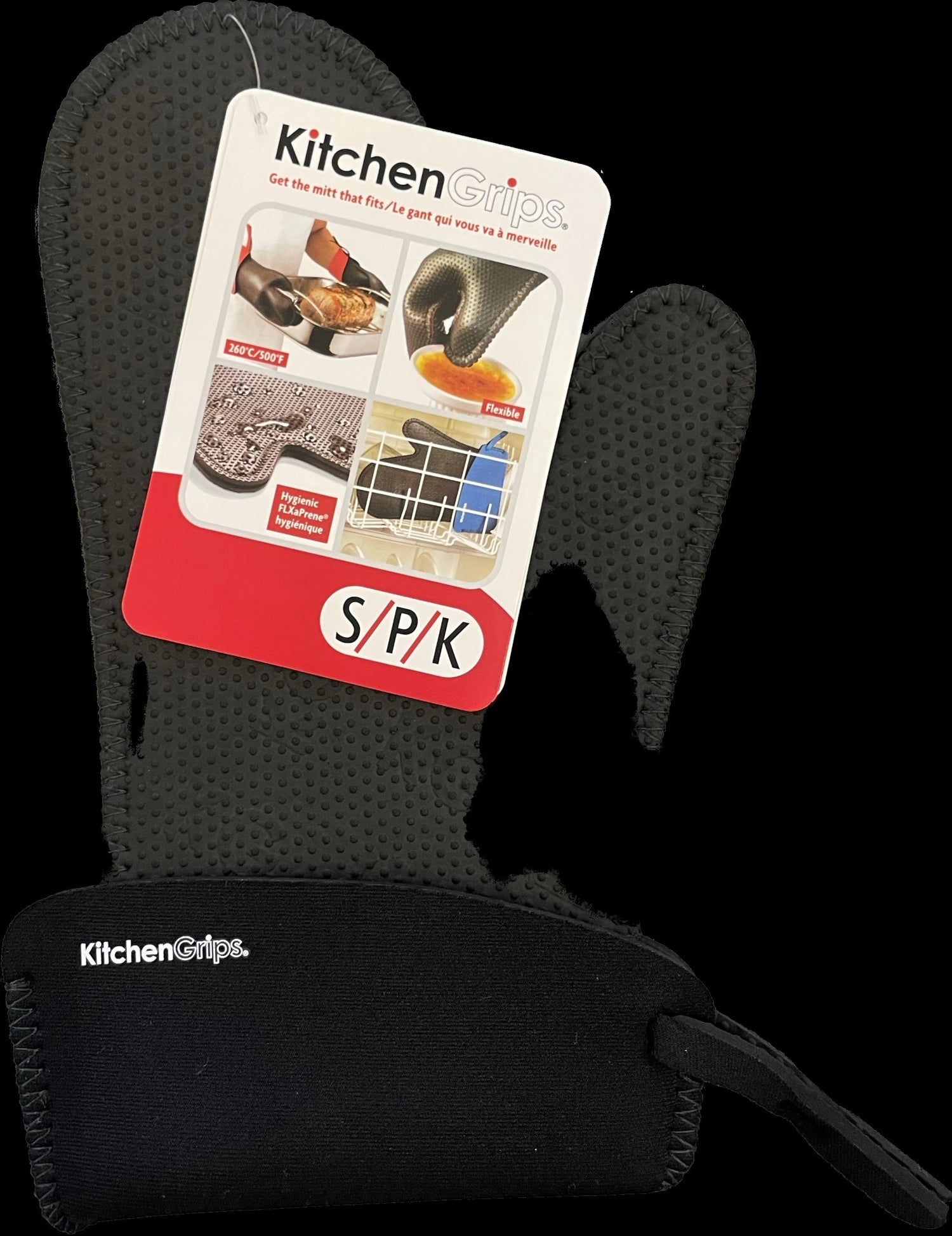 Kleiner schwarzer Küchenhandschuh von Cuisipro, 27 cm, bietet sicheren Halt und Schutz beim Umgang mit heißen Töpfen und Pfannen, stilvolles Küchenaccessoire.
