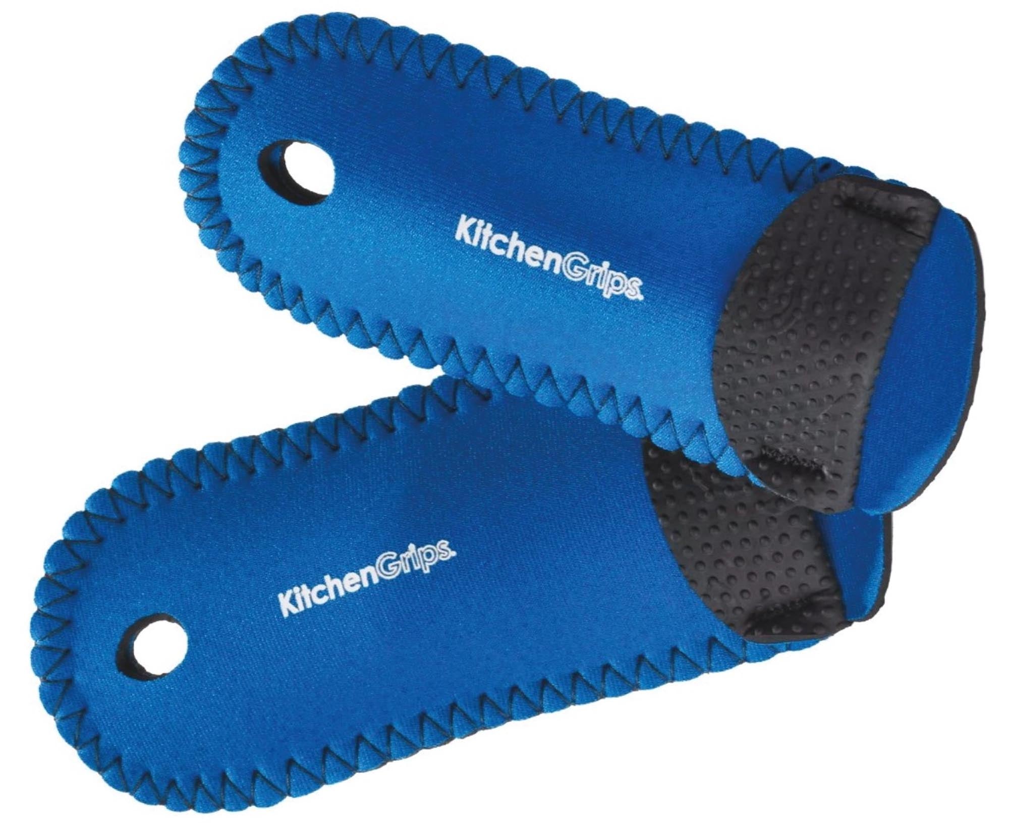 Der Cuisipro Fingerschutz Deluxe in Schwarz mit blauen Akzenten (16 cm) bietet Sicherheit und Stil für Köche. Hitzebeständig, ergonomisch und spülmaschinenfest.