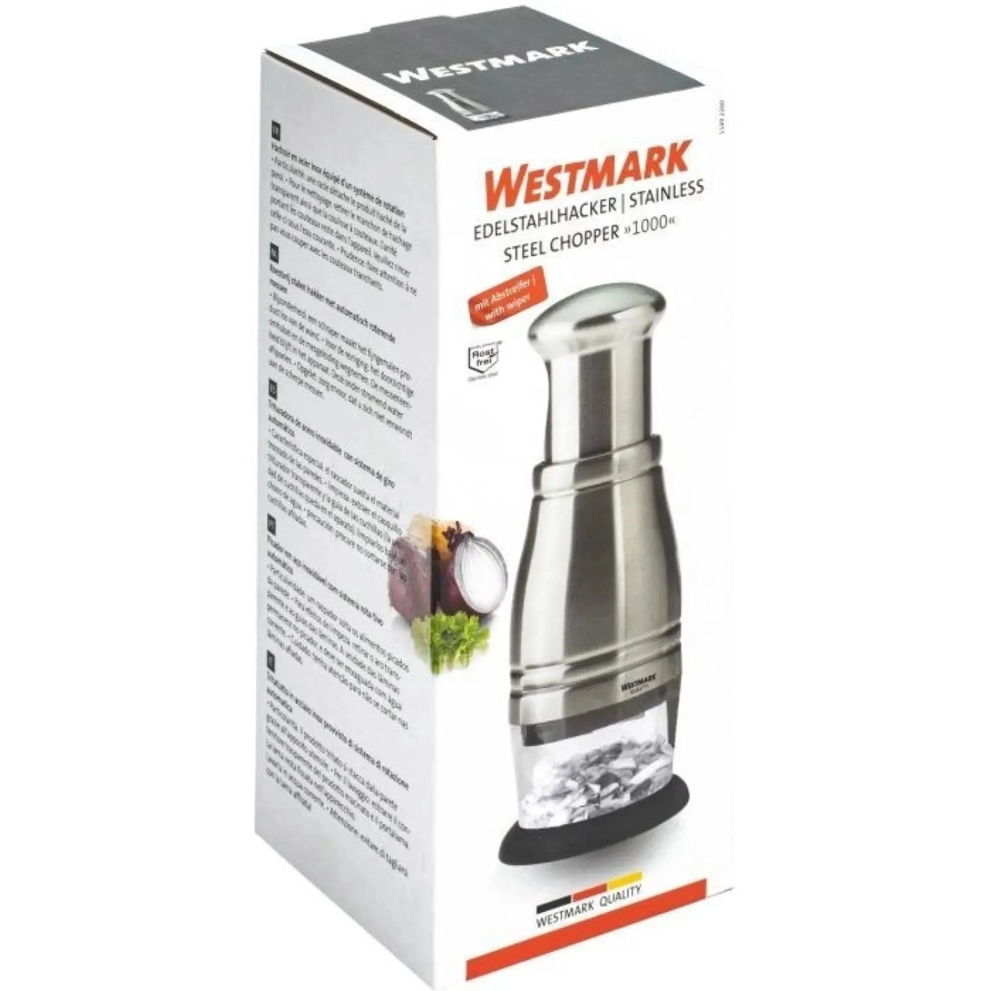 Westmark Edelstahlhacker, 8x8x22cm, robustes Küchenwerkzeug für präzises Hacken, langlebig und hochwertig verarbeitet.